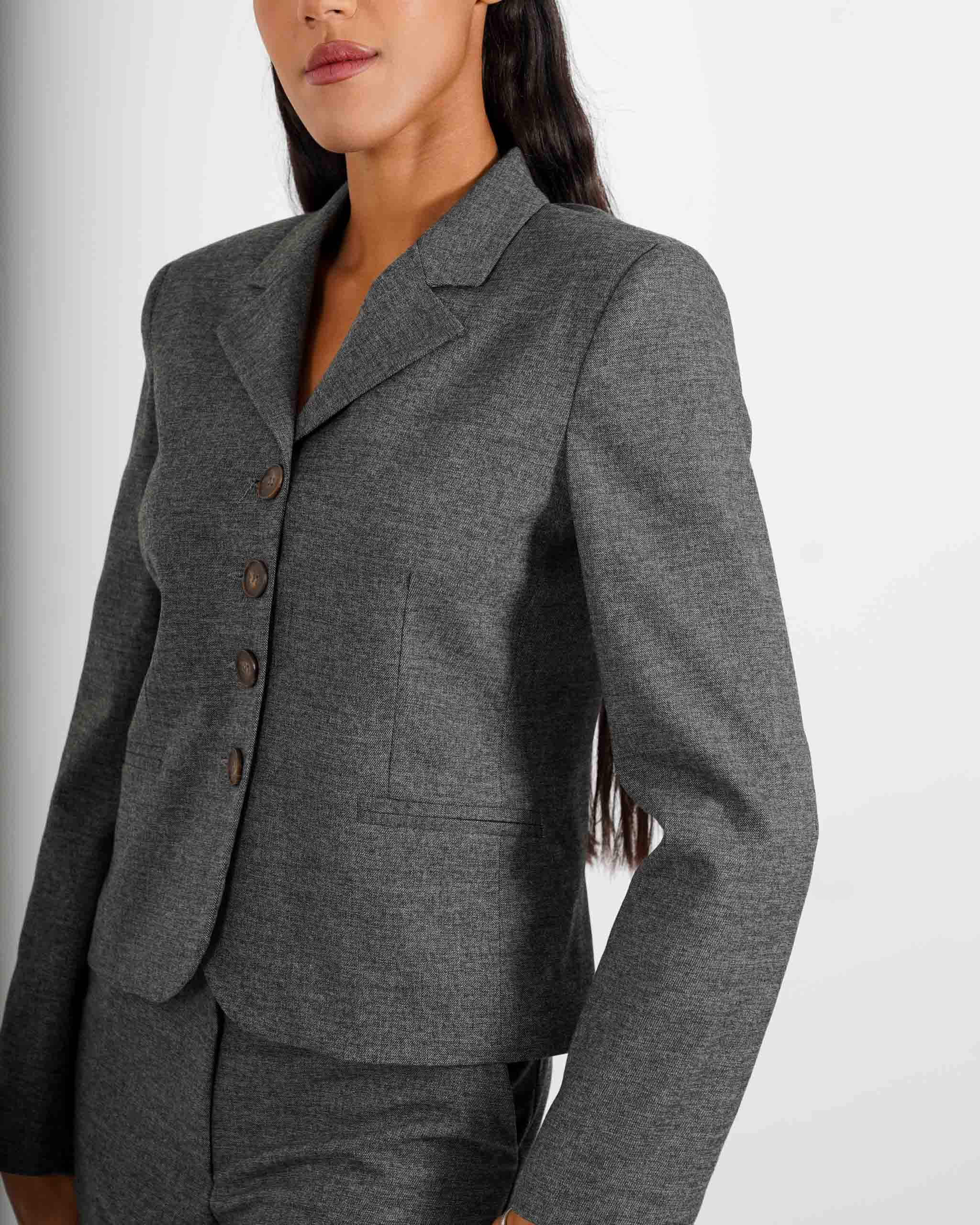 Giacca monopetto sale e pepe in punto stoffa - Miguel - Hope Fashion