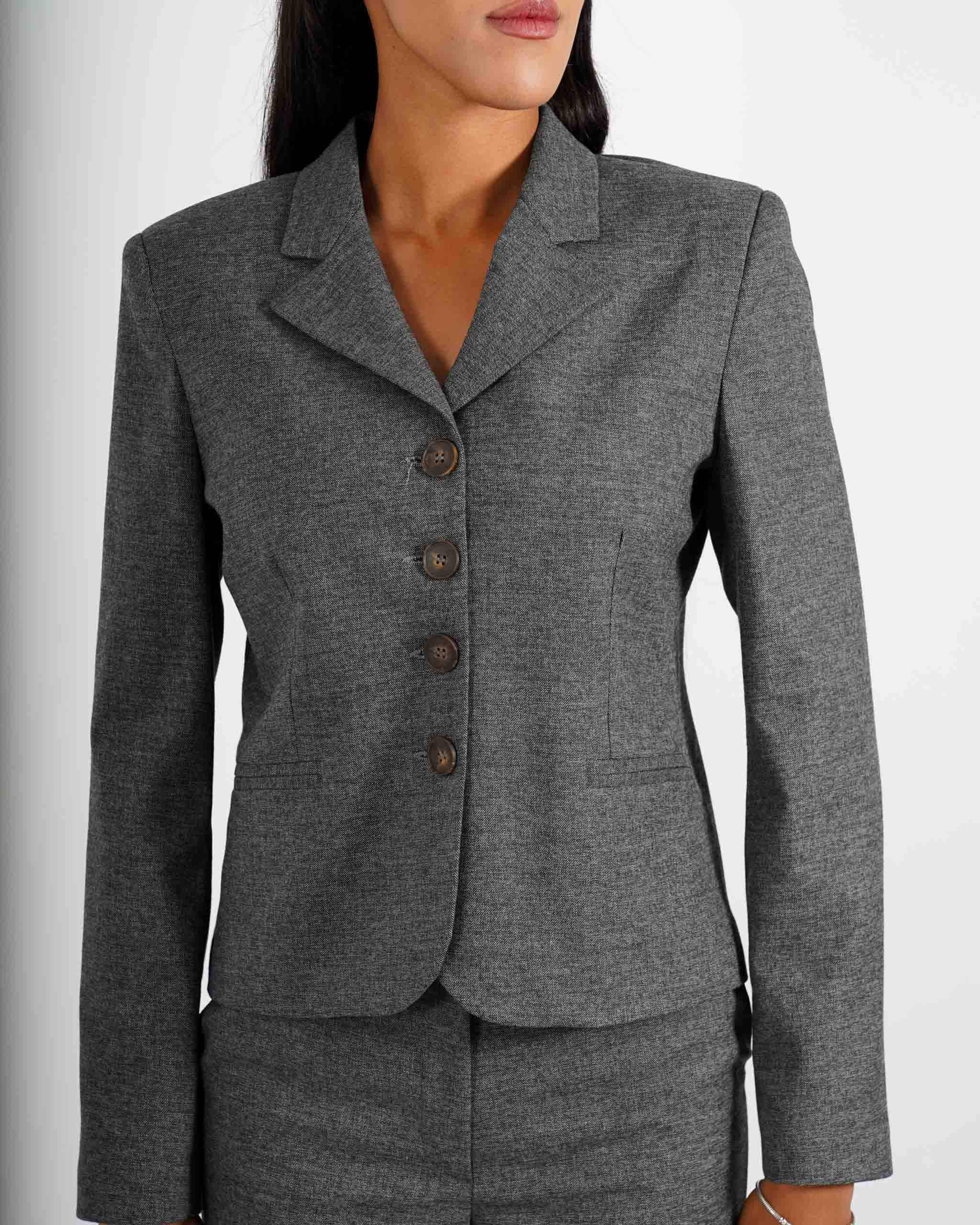 Giacca monopetto sale e pepe in punto stoffa - Miguel - Hope Fashion