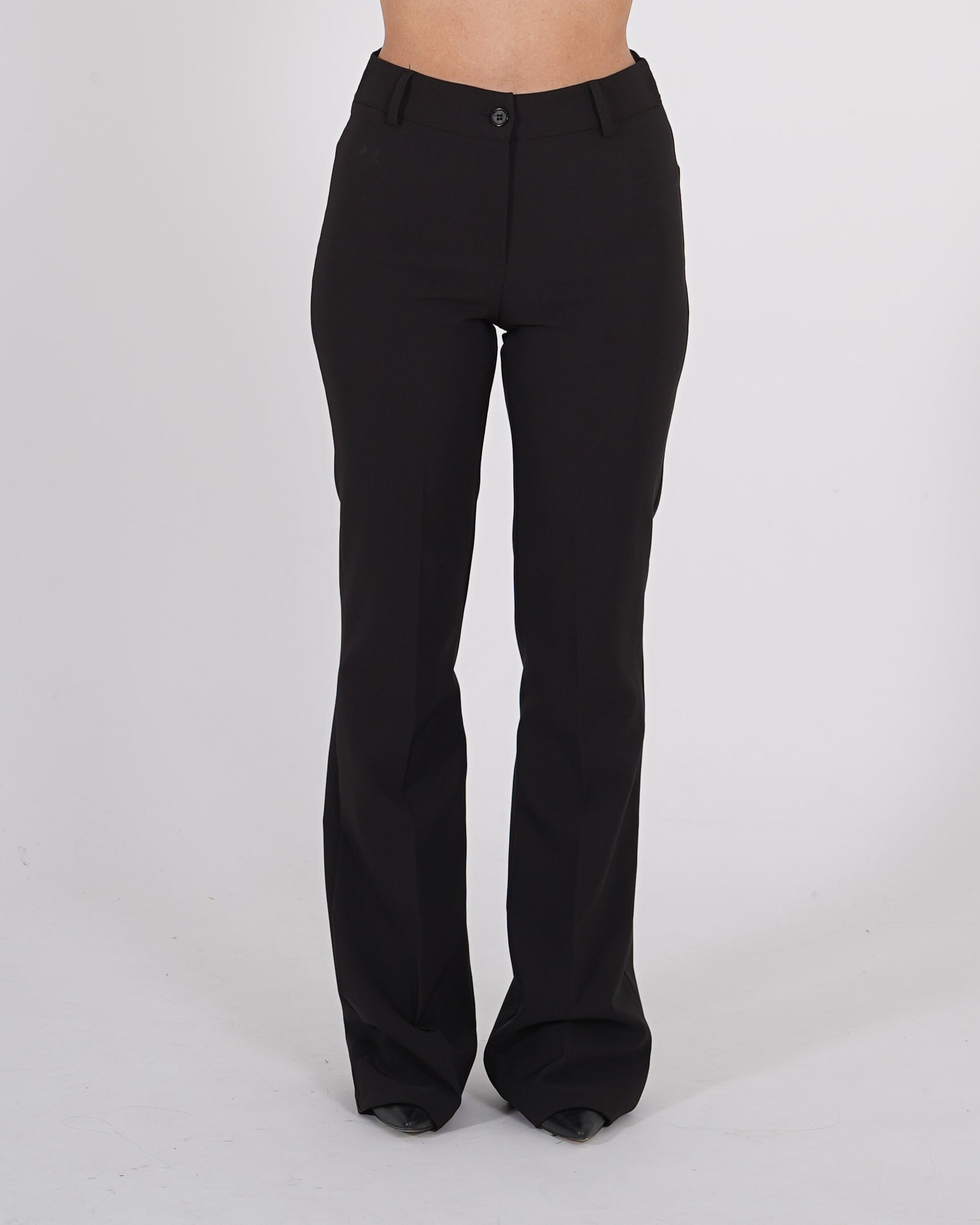 Pantaloni slim fit con bustino e passanti in tessuto tecnico - Rossetto - Hope Fashion
