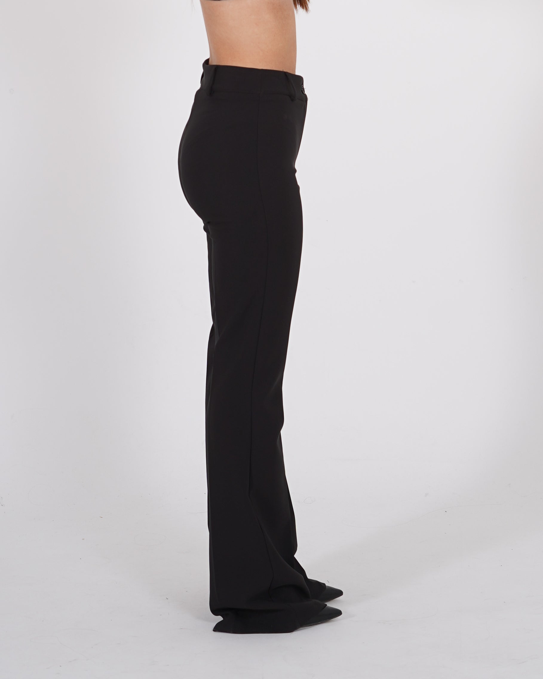 Pantaloni slim fit con bustino e passanti in tessuto tecnico - Rossetto - Hope Fashion