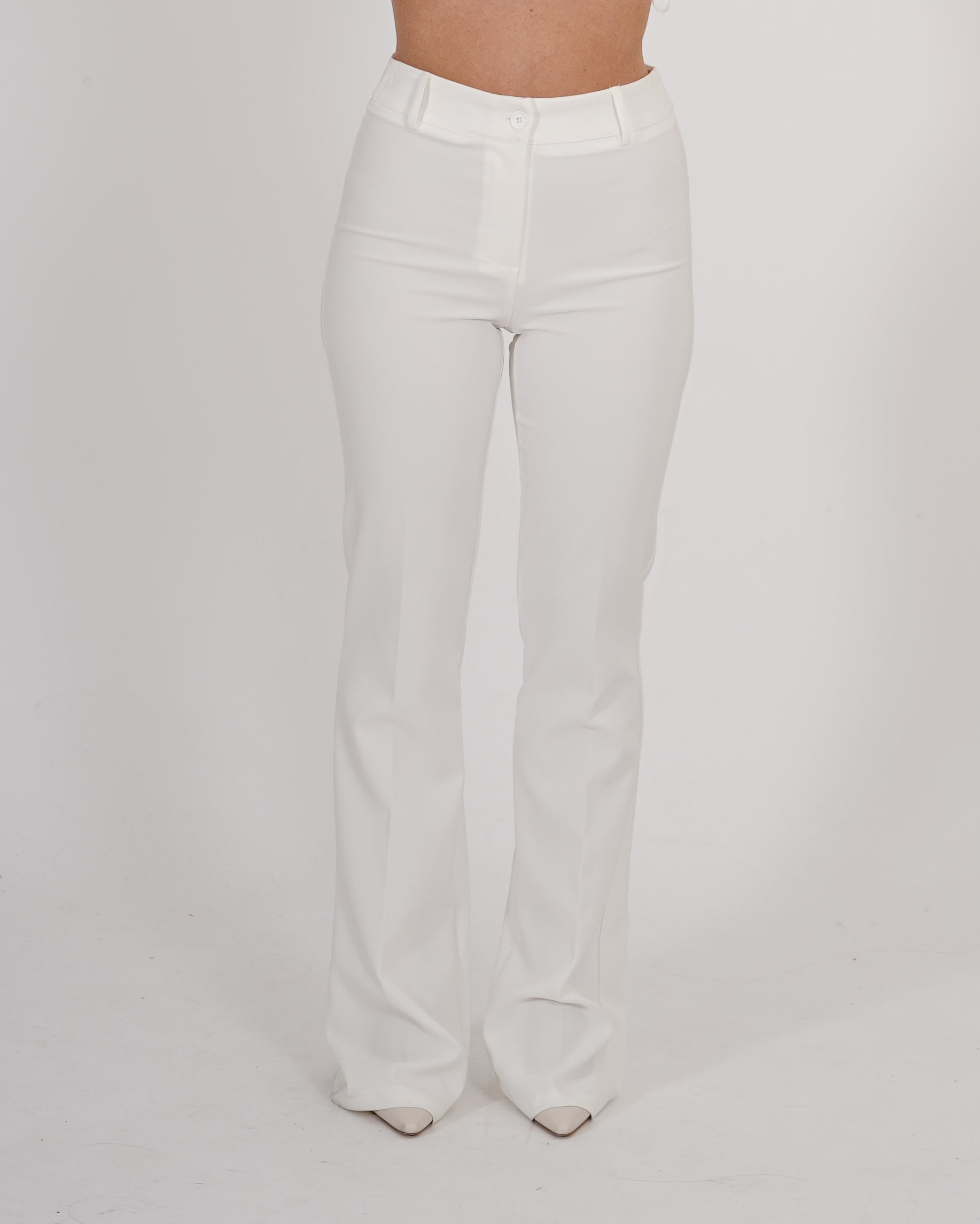 Pantaloni slim fit con bustino e passanti in tessuto tecnico - Rossetto - Hope Fashion