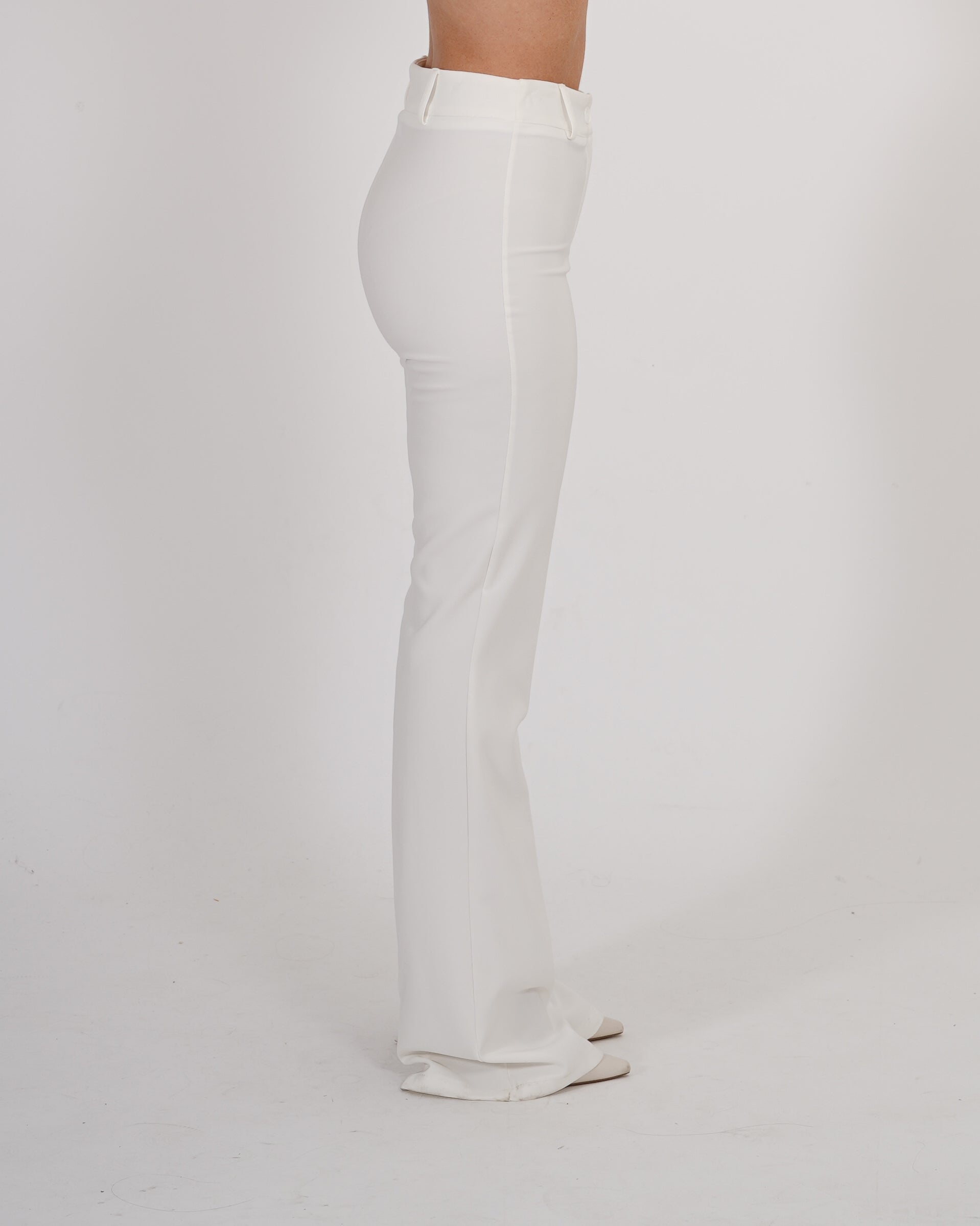 Pantaloni slim fit con bustino e passanti in tessuto tecnico - Rossetto - Hope Fashion