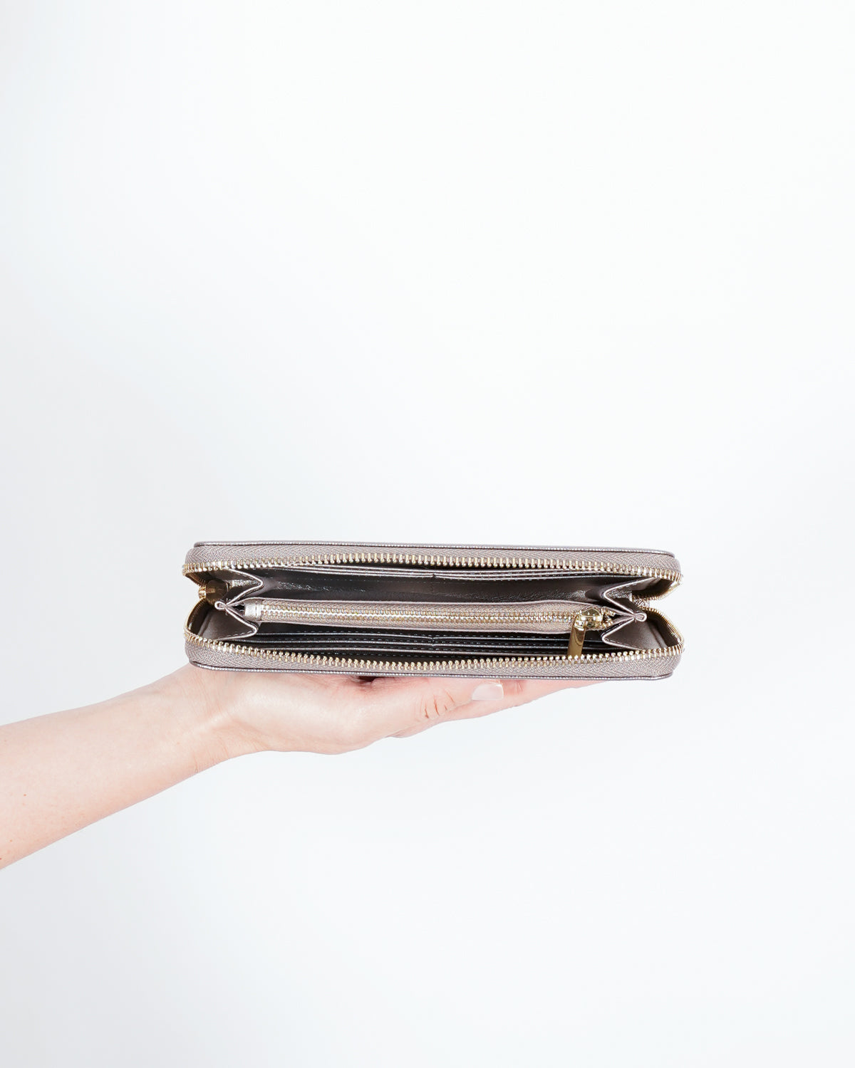 Portafoglio con zip in ecosaffiano - Campanello