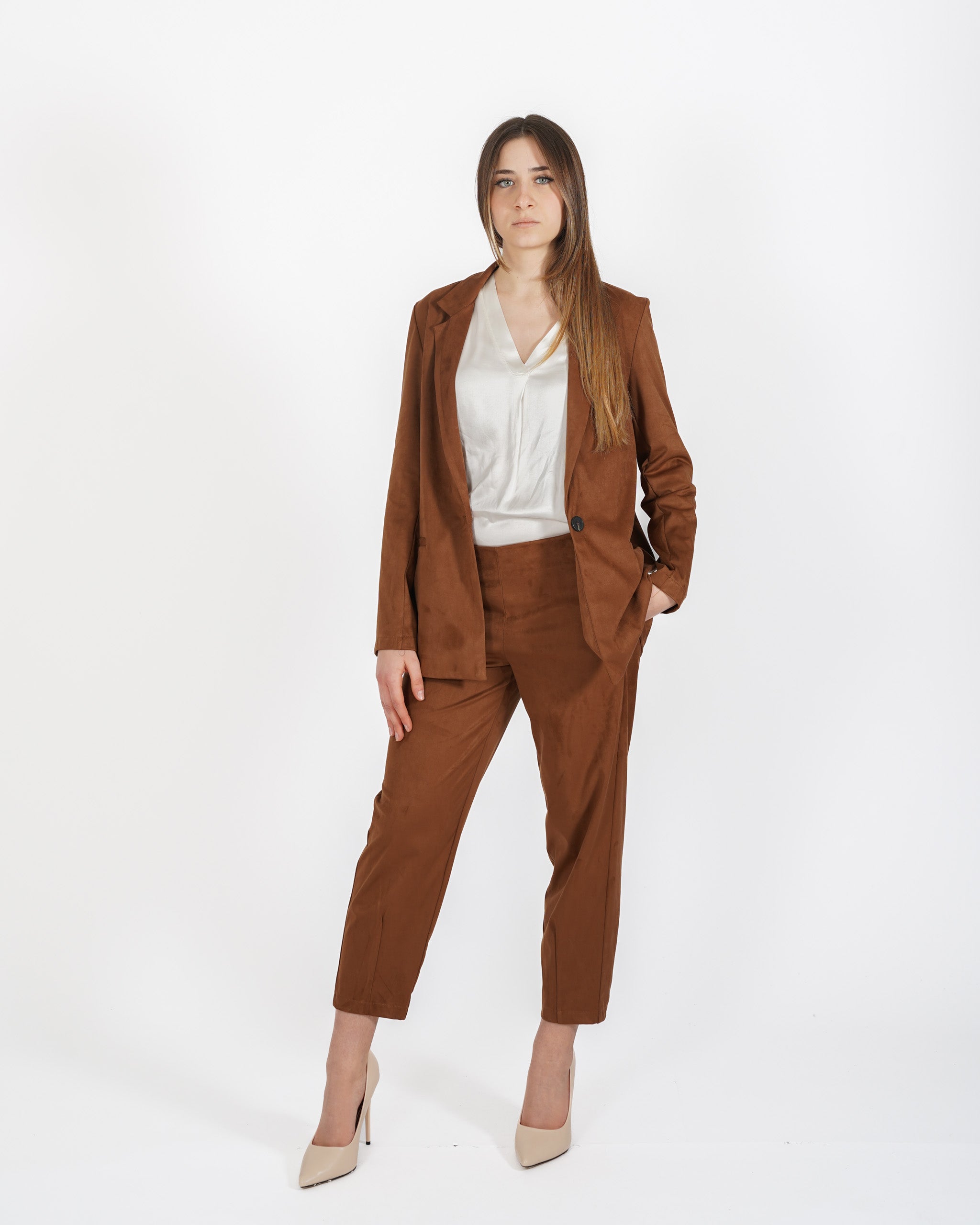 Blazer monopetto in tessuti eco camoscio - Blinken