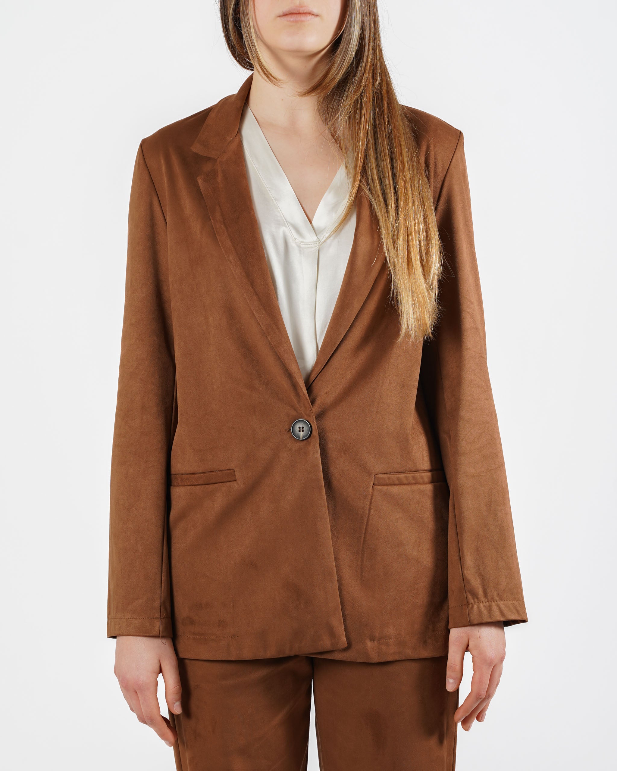 Blazer monopetto in tessuti eco camoscio - Blinken