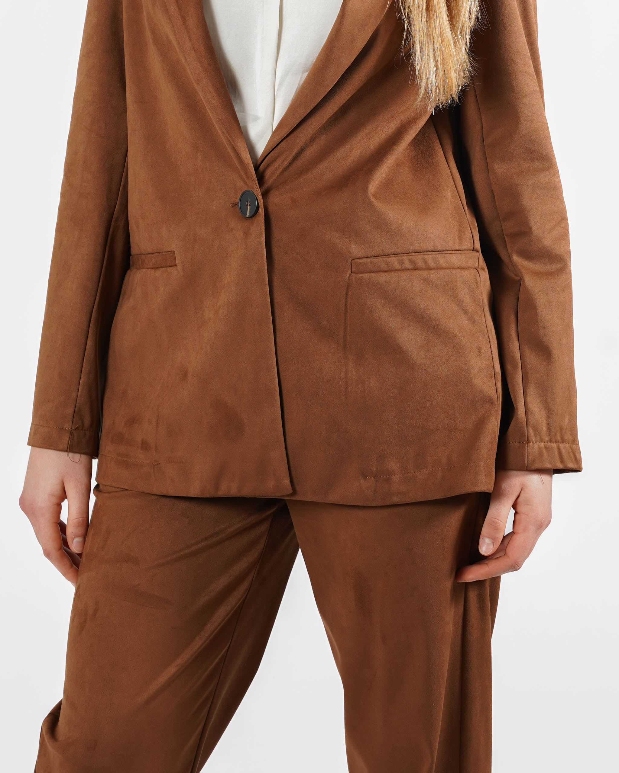 Blazer monopetto in tessuti eco camoscio - Blinken