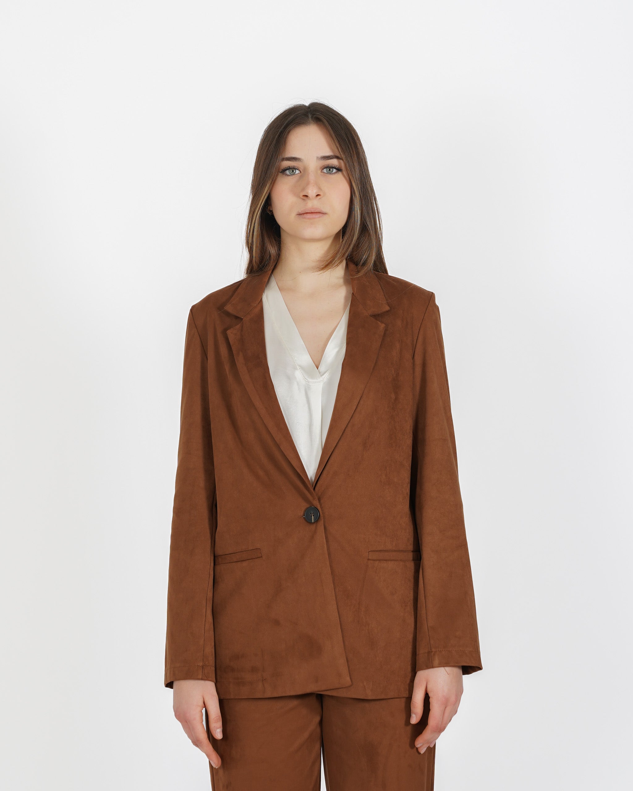 Blazer monopetto in tessuti eco camoscio - Blinken