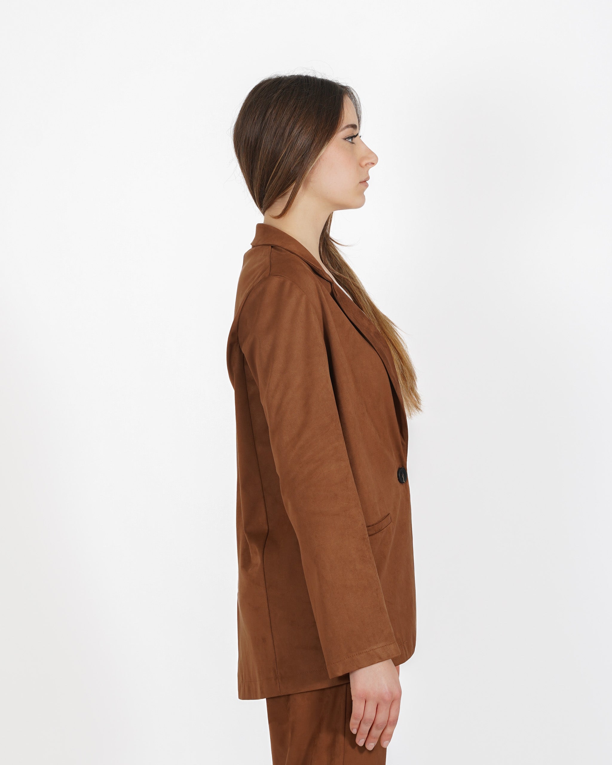 Blazer monopetto in tessuti eco camoscio - Blinken