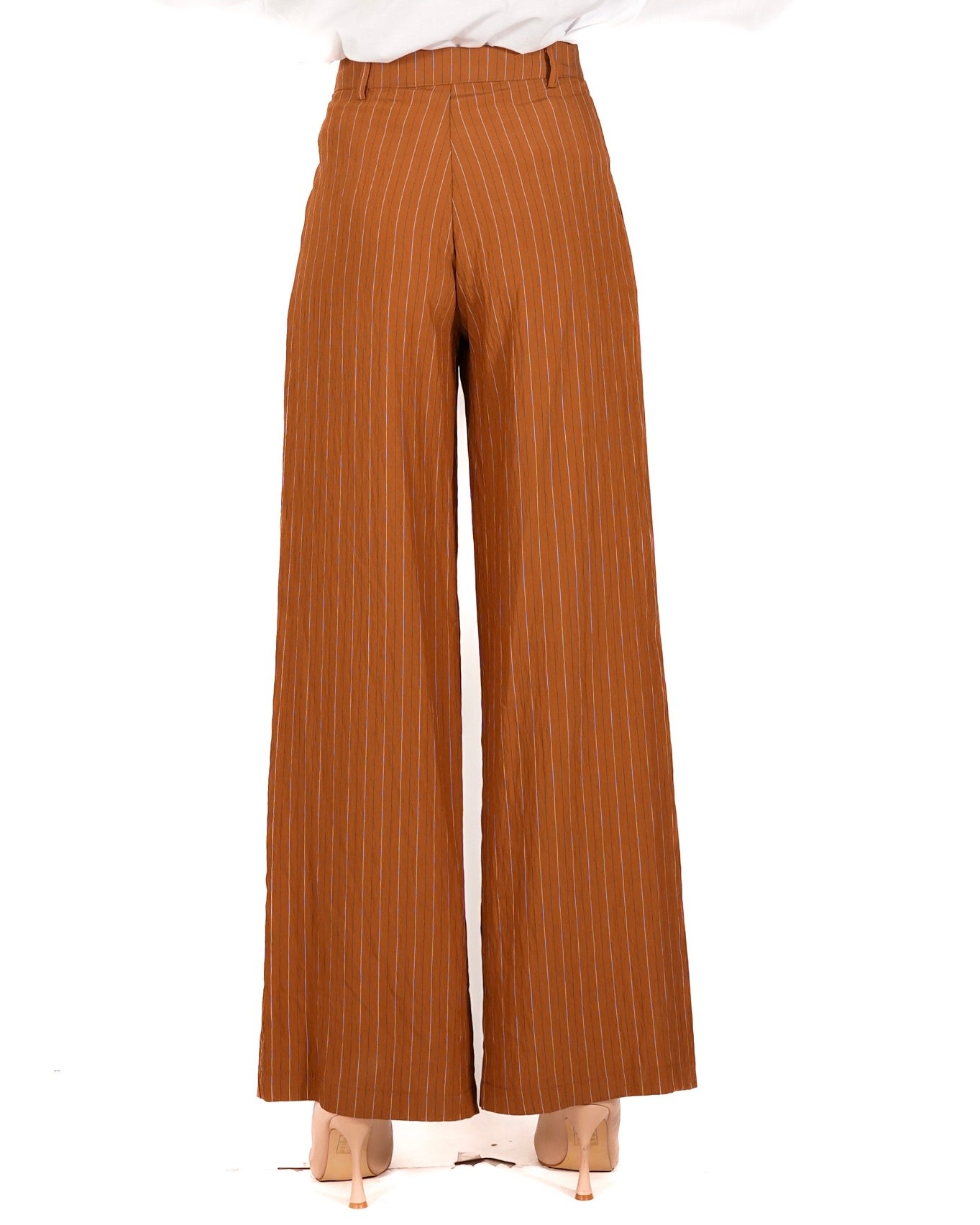 Pantaloni gessati con pence e tasche a filo - Soraya