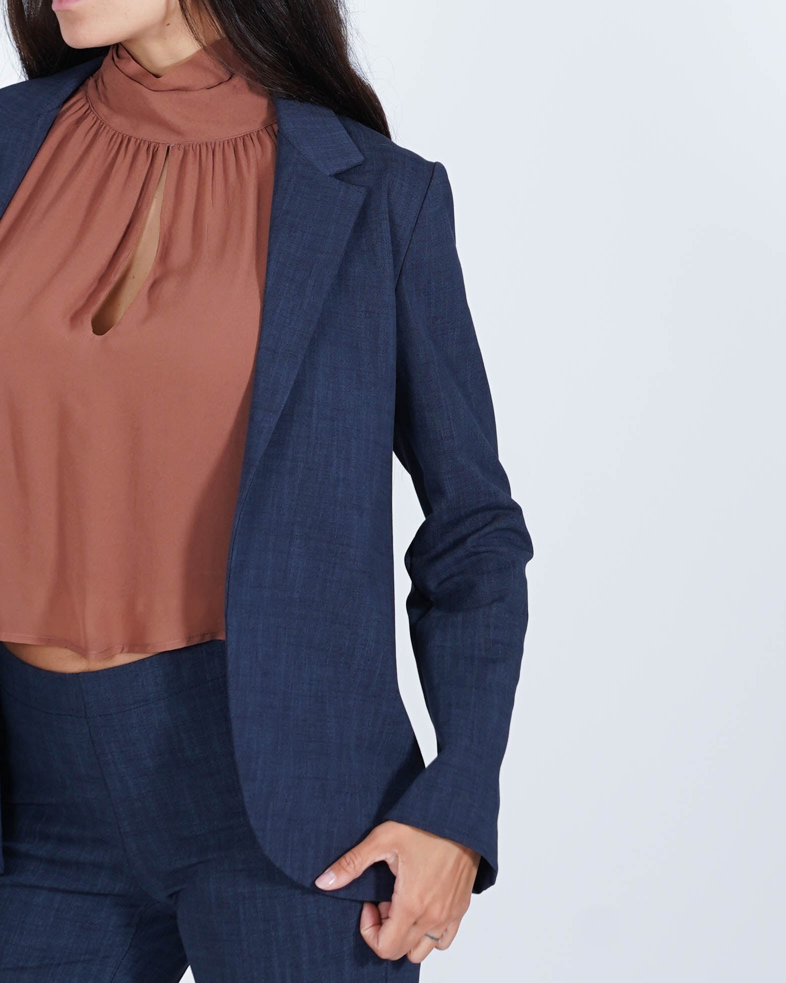 Giacca aperta slim fit in stampa denim - Willis