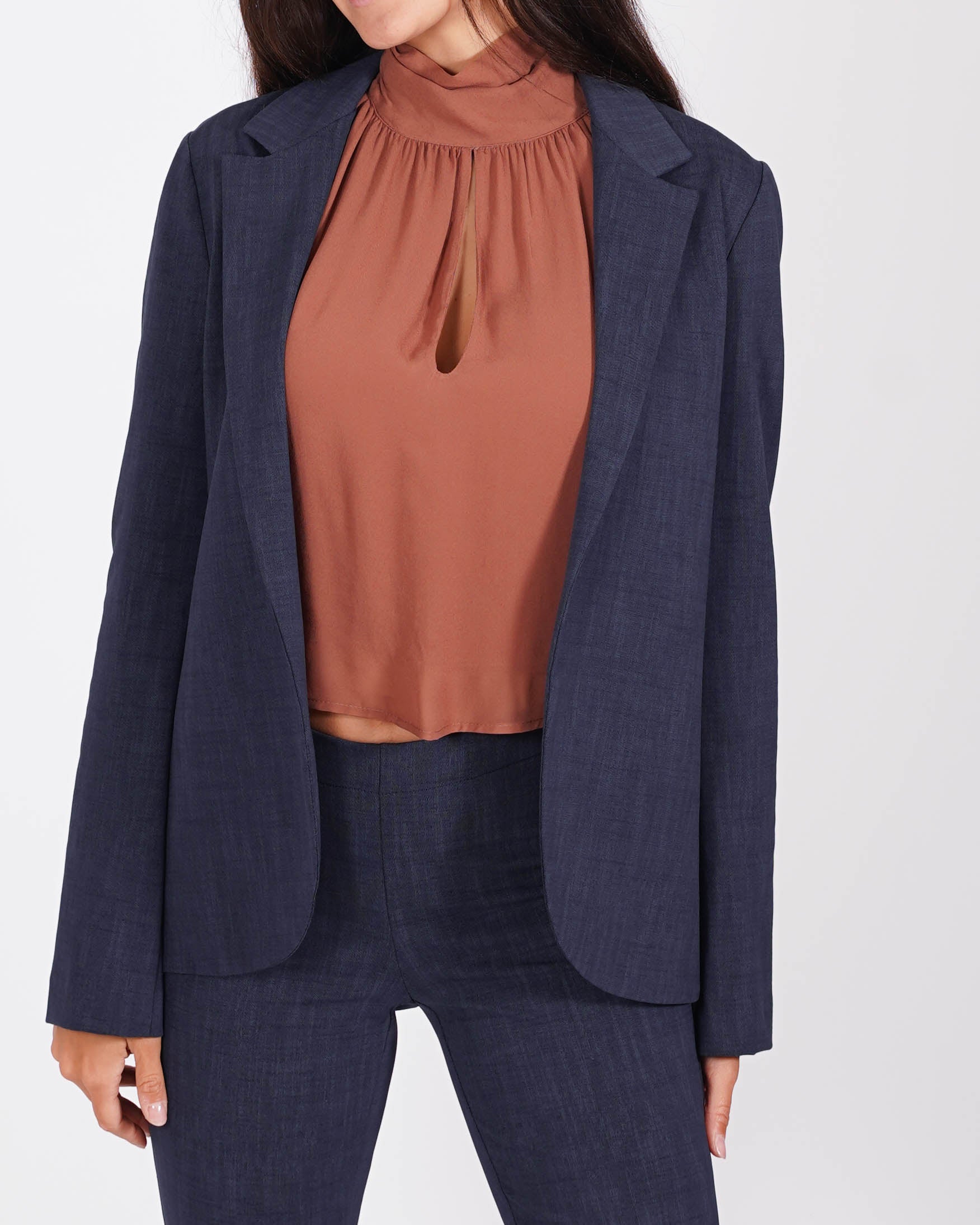 Giacca aperta slim fit in stampa denim - Willis