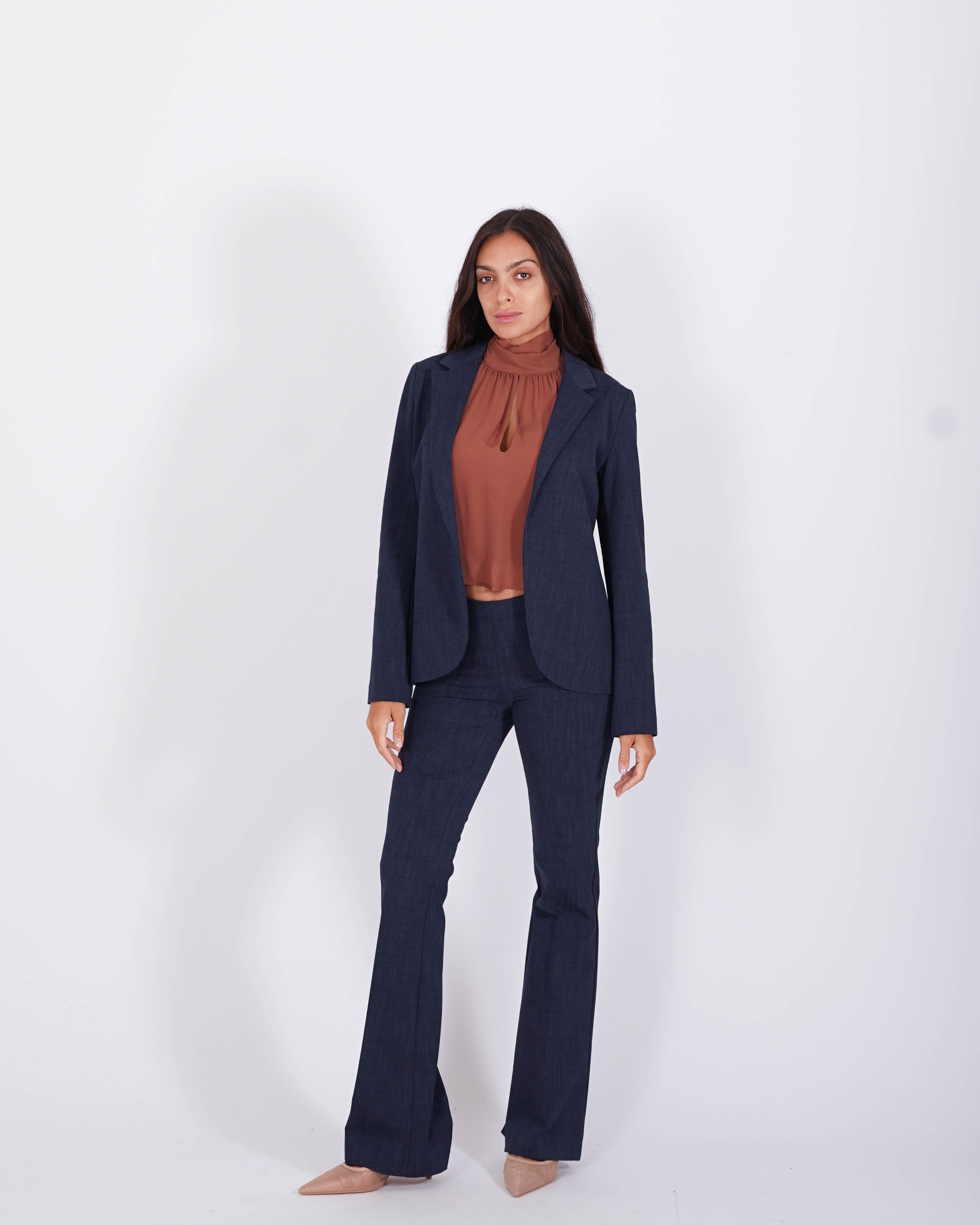Giacca aperta slim fit in stampa denim - Willis