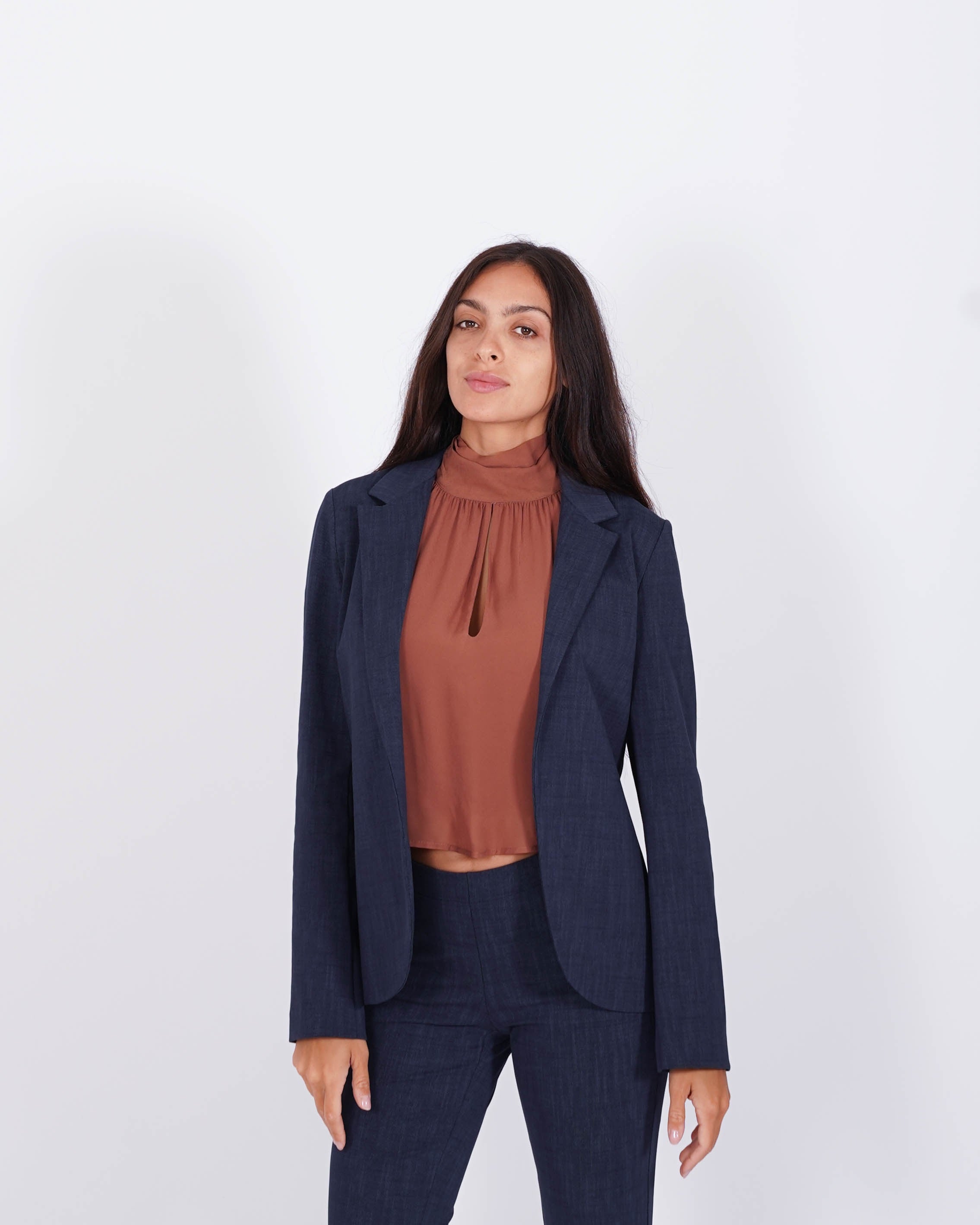 Giacca aperta slim fit in stampa denim - Willis