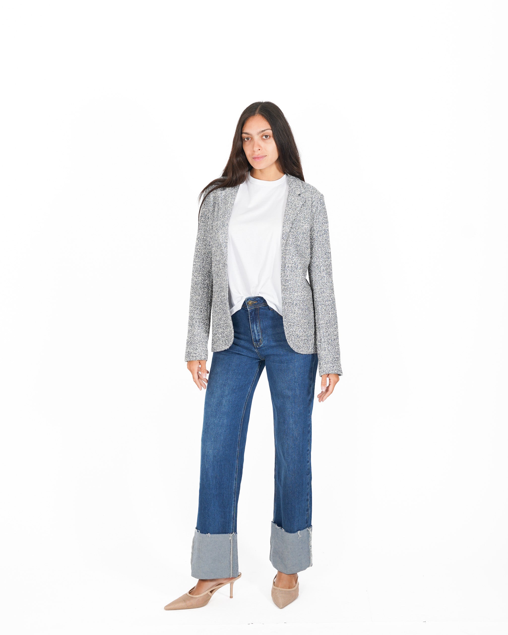 Giacca aperta slim fit in tessuto bouclé - Willis