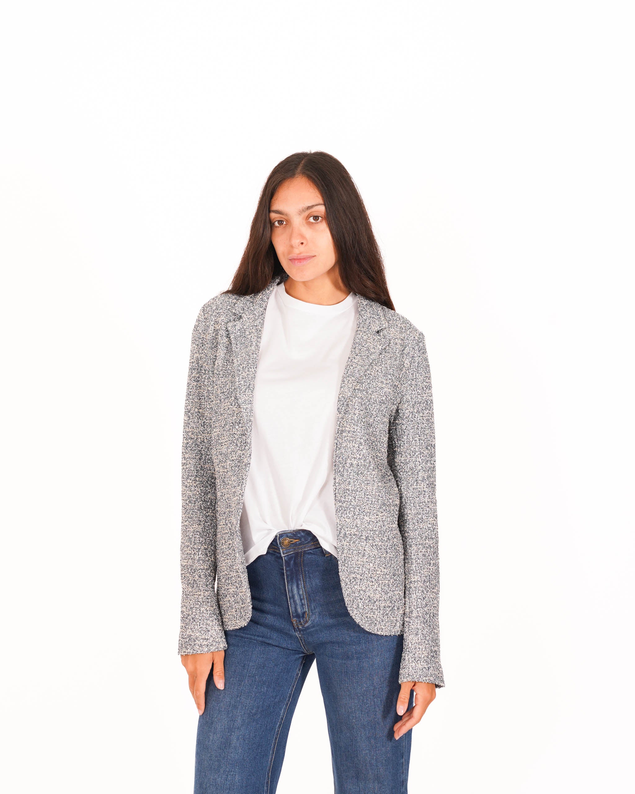 Giacca aperta slim fit in tessuto bouclé - Willis