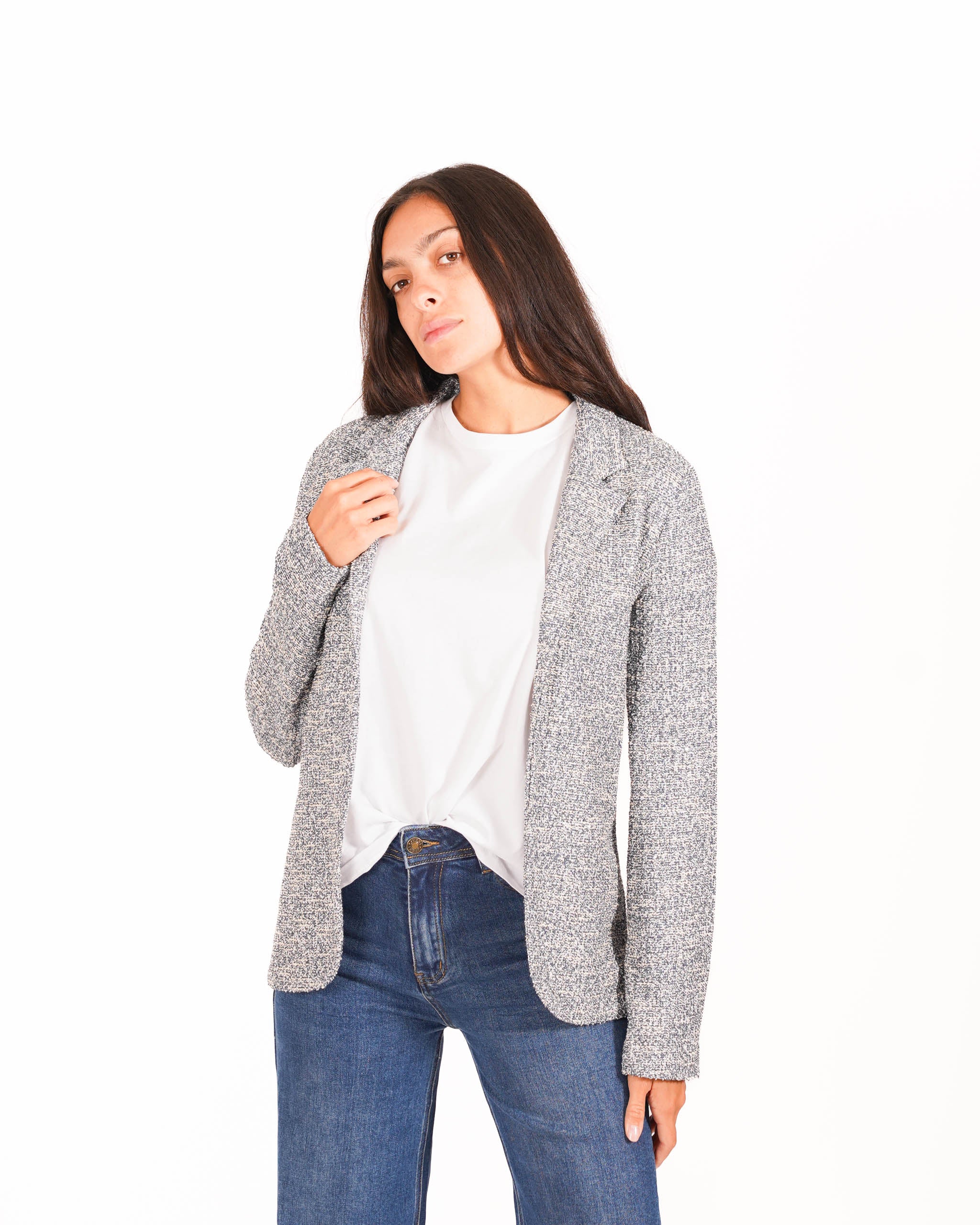 Giacca aperta slim fit in tessuto bouclé - Willis