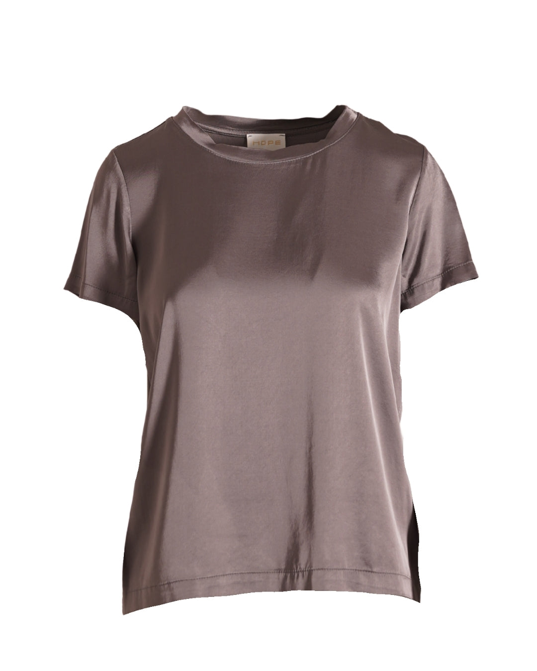 Blusa girocollo mezza manica in raso - Rewill