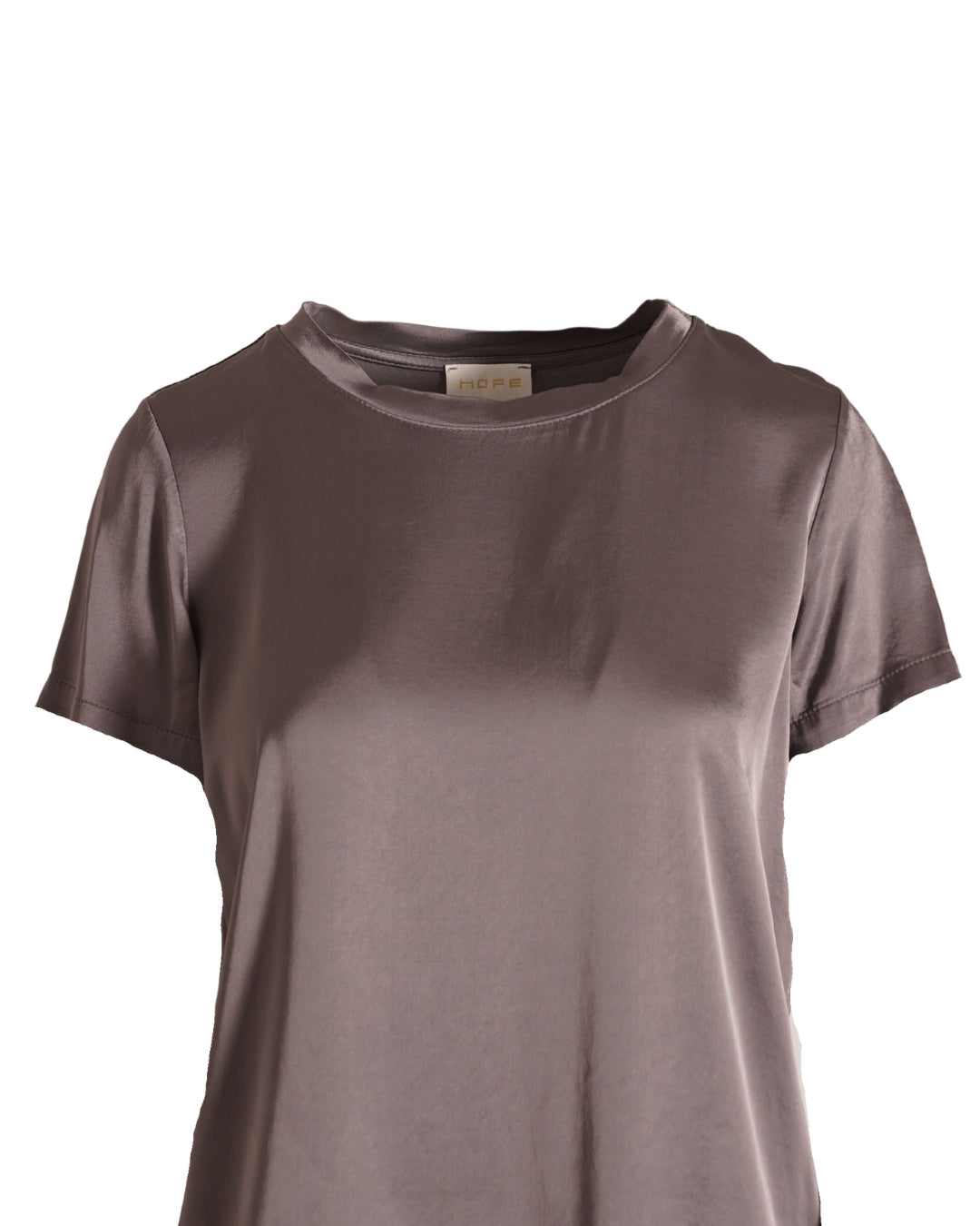 Blusa girocollo mezza manica in raso - Rewill