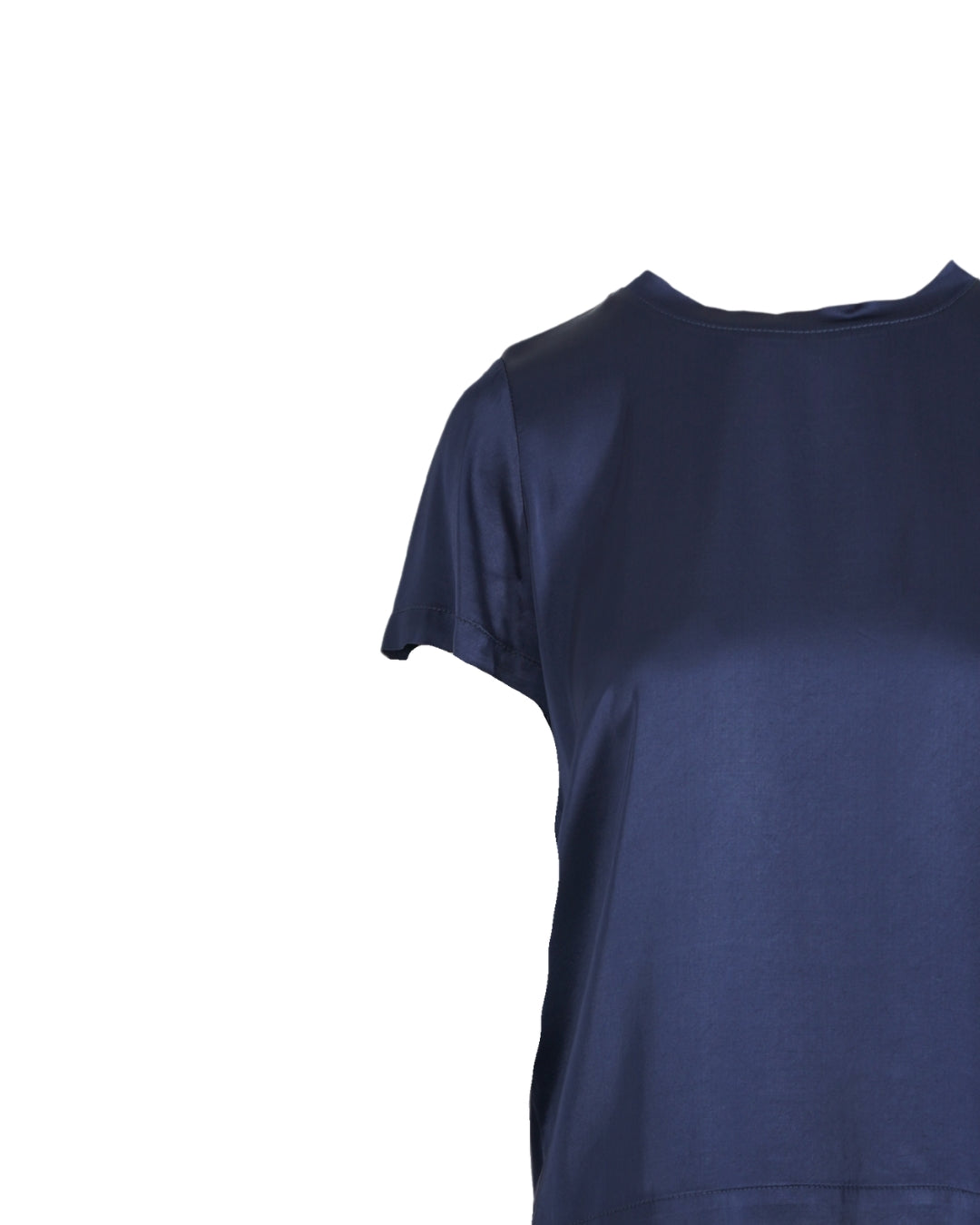 Blusa girocollo mezza manica in raso - Rewill