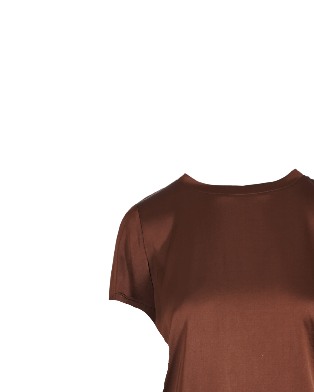 Blusa girocollo mezza manica in raso - Rewill