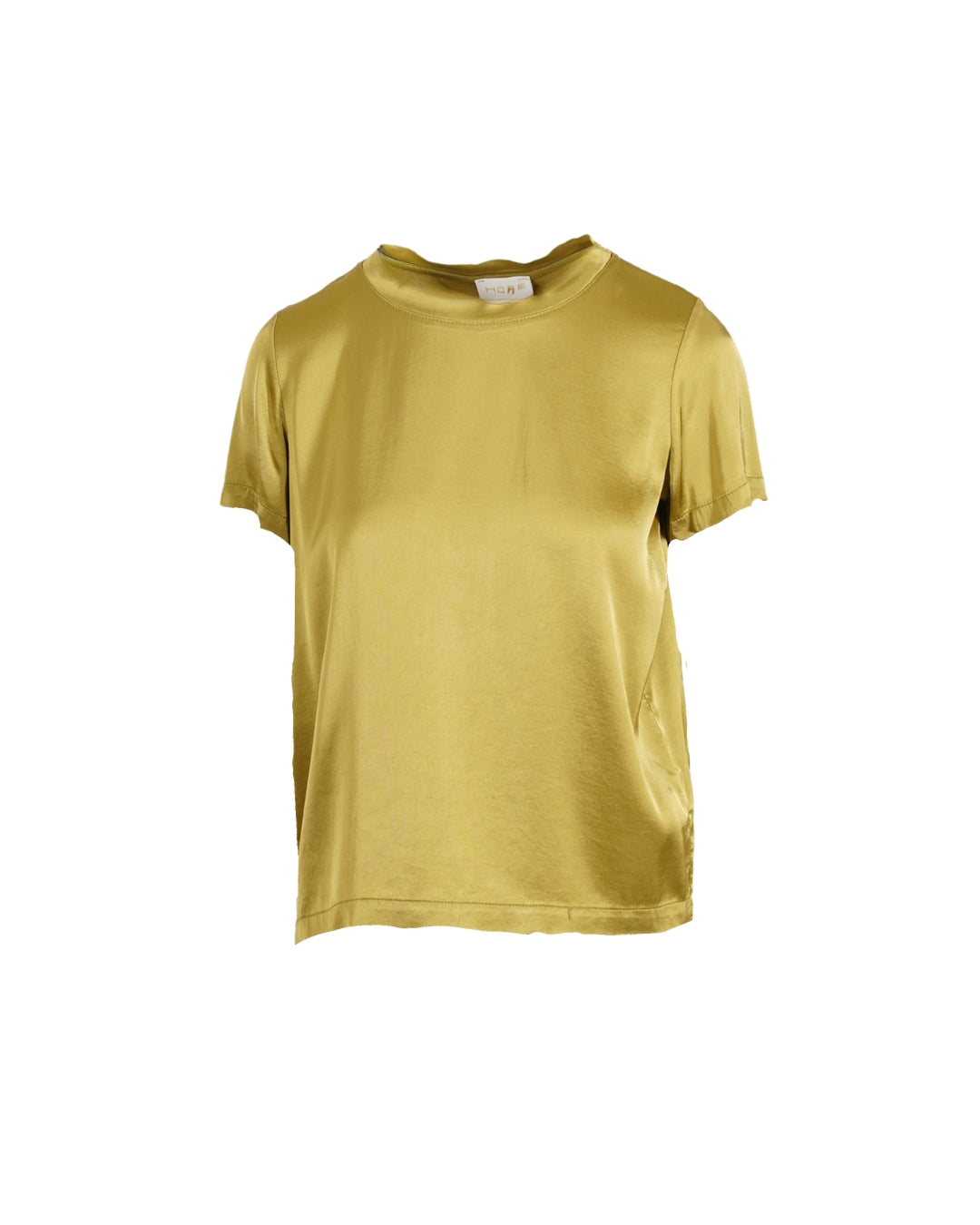 Blusa girocollo mezza manica in raso - Rewill