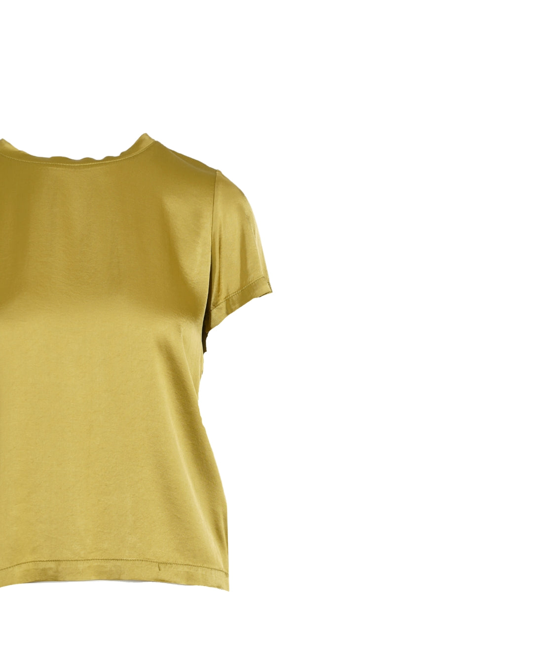 Blusa girocollo mezza manica in raso - Rewill