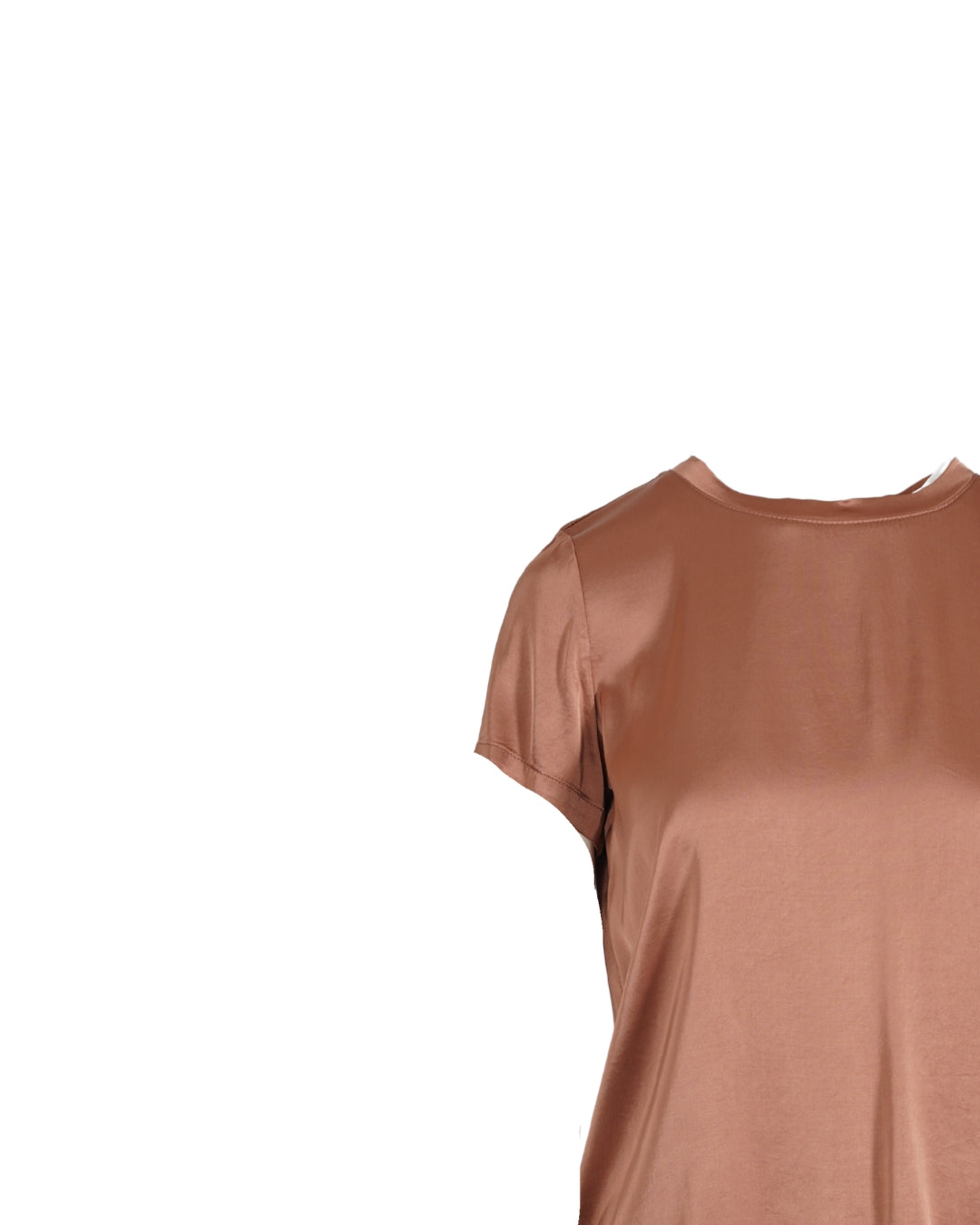 Blusa girocollo mezza manica in raso - Rewill