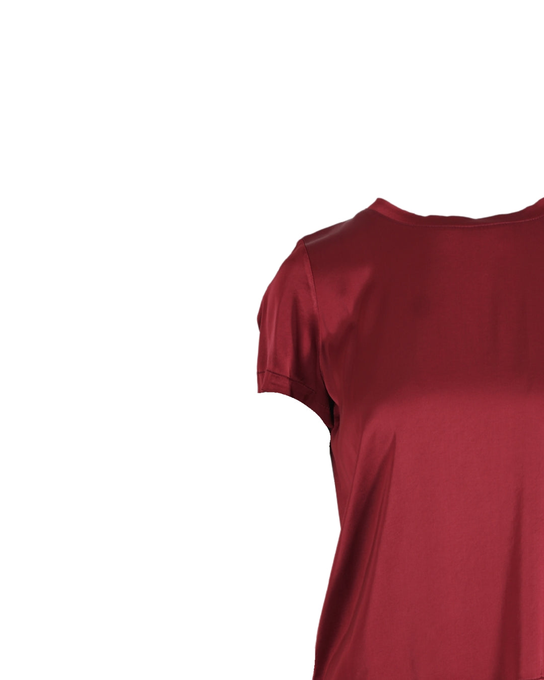 Blusa girocollo mezza manica in raso - Rewill