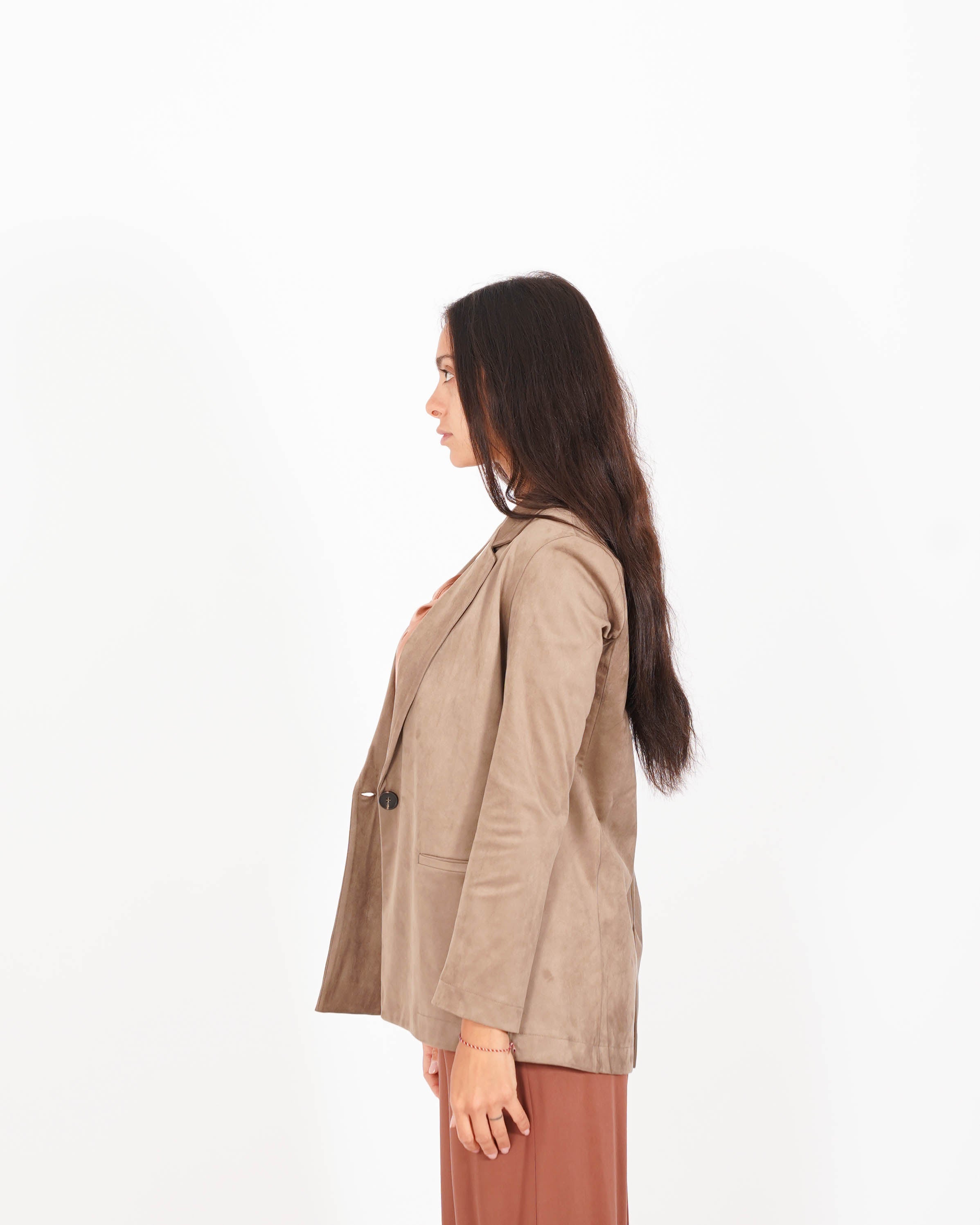 Blazer monopetto in tessuti eco camoscio - Blinken