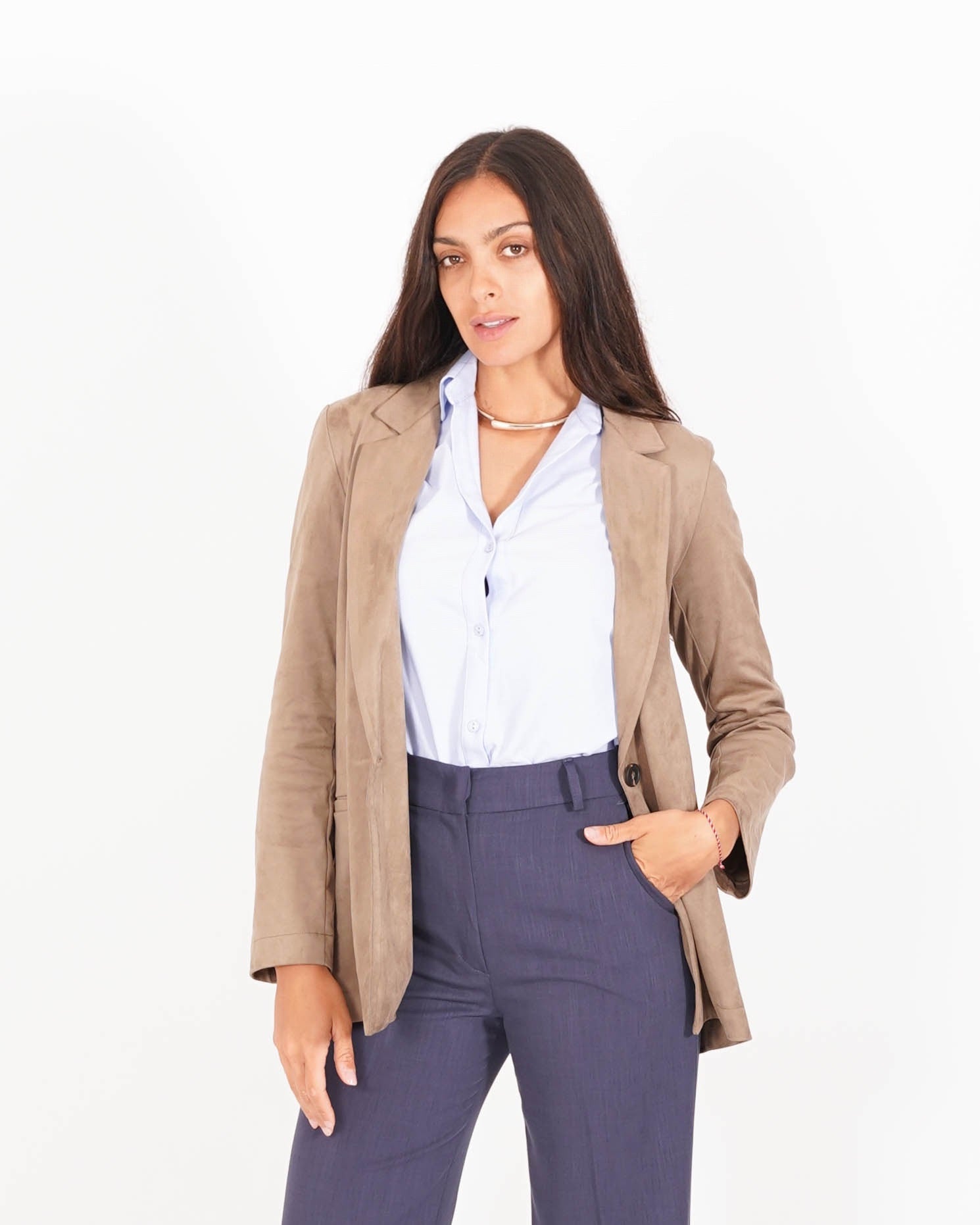 Blazer monopetto in tessuti eco camoscio - Blinken
