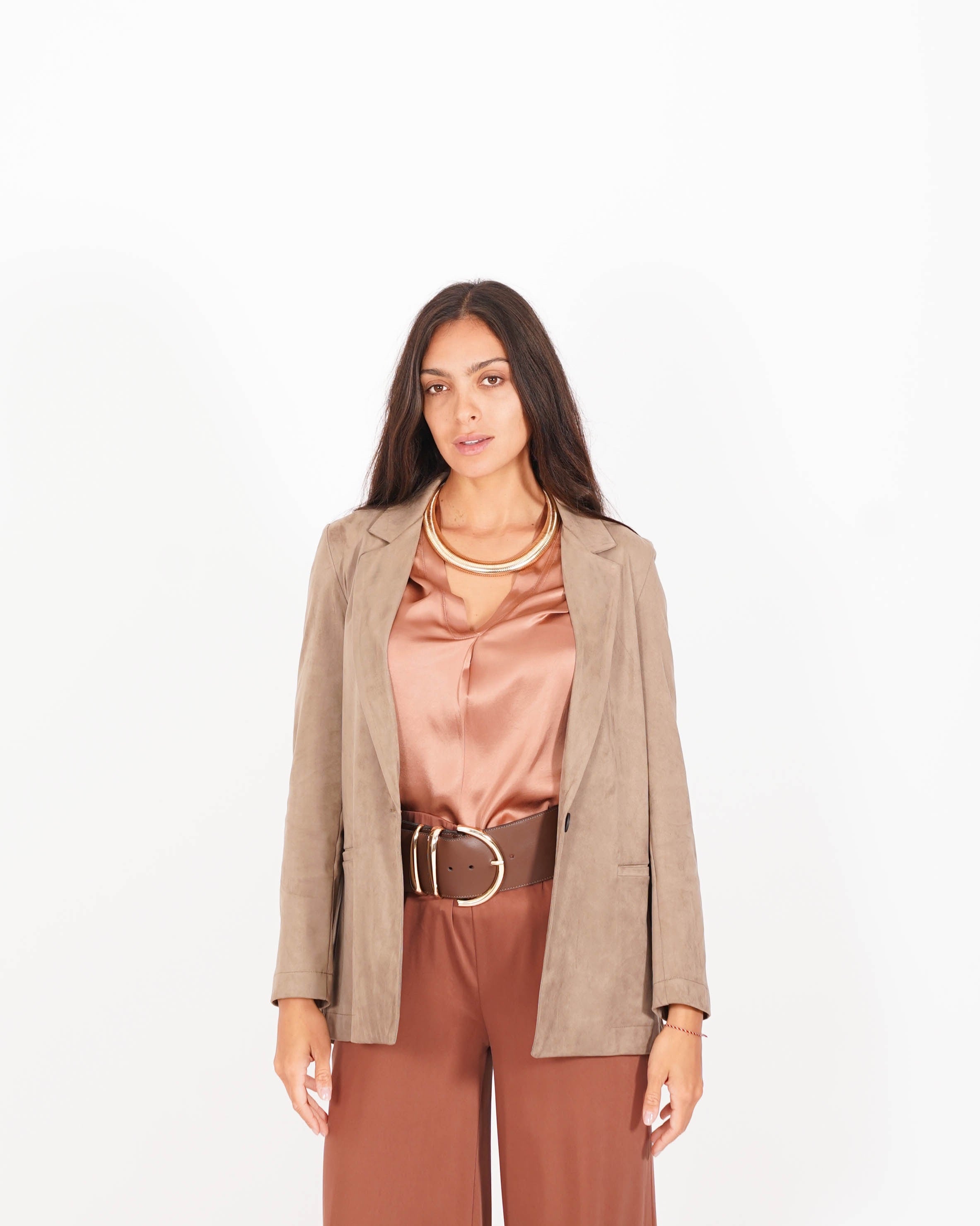 Blazer monopetto in tessuti eco camoscio - Blinken