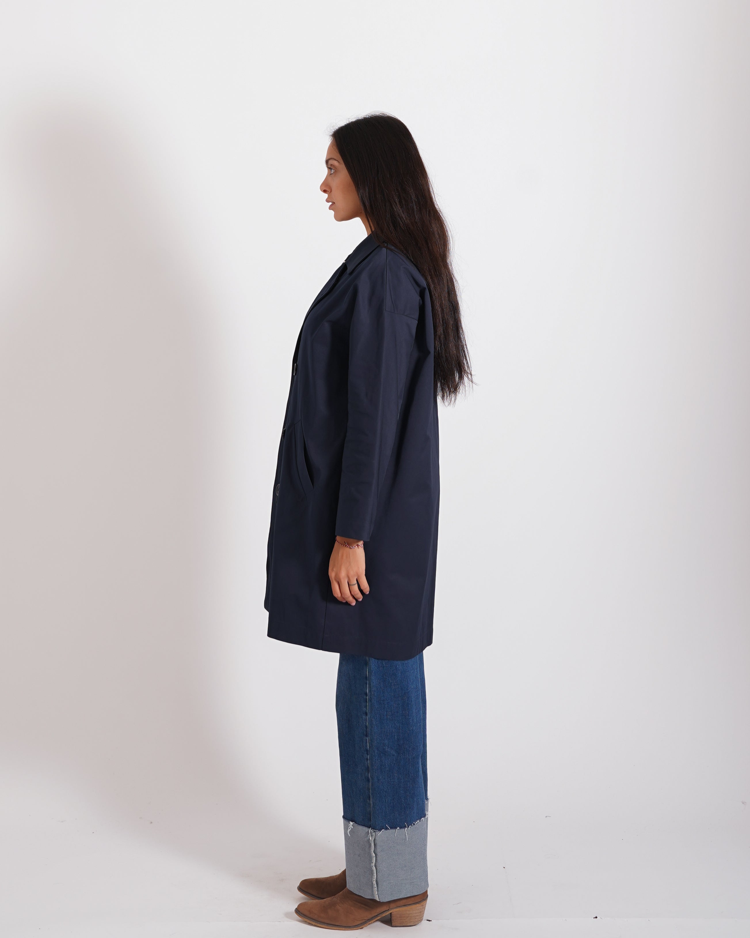 Trench doppiopetto con maniche raglan e tasche - Brocca