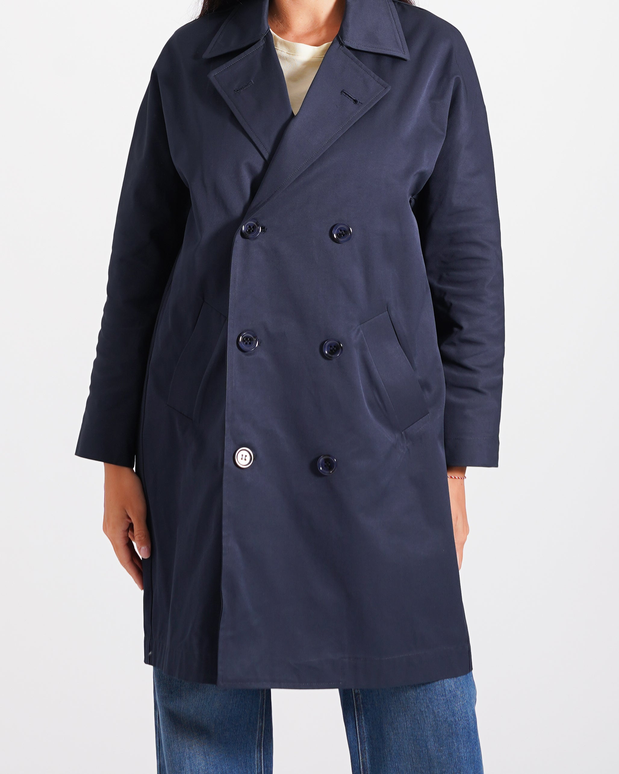 Trench doppiopetto con maniche raglan e tasche - Brocca