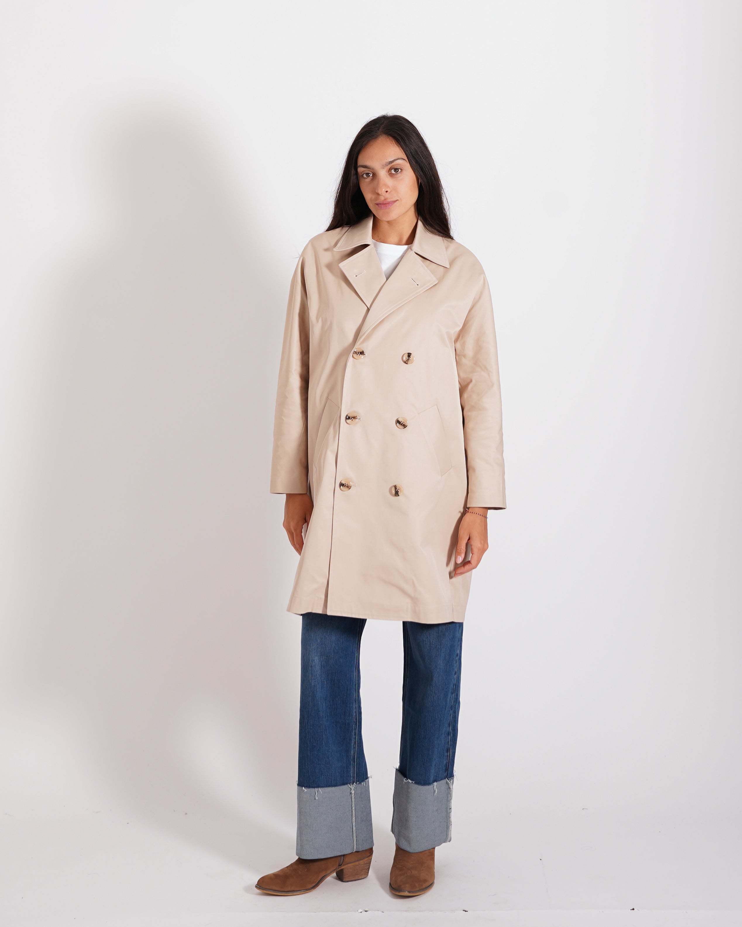 Trench doppiopetto con maniche raglan e tasche - Brocca