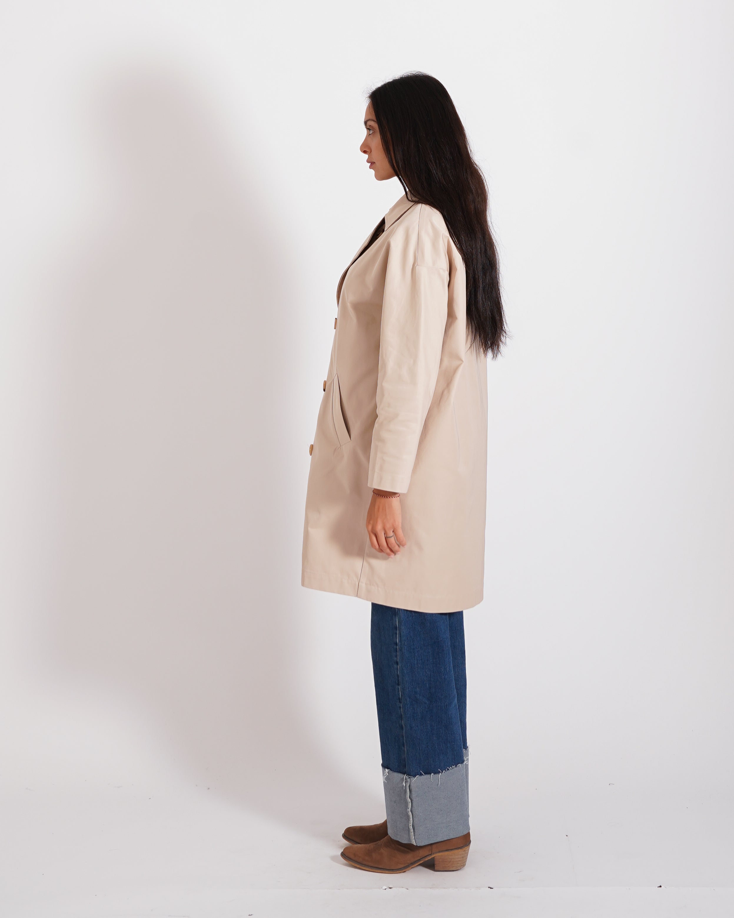 Trench doppiopetto con maniche raglan e tasche - Brocca