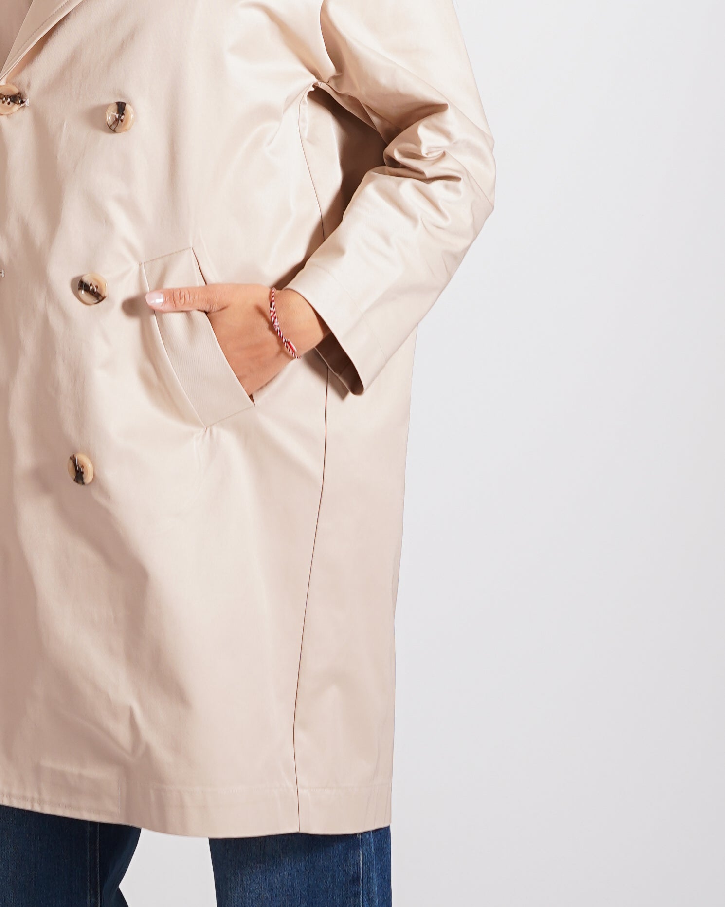 Trench doppiopetto con maniche raglan e tasche - Brocca