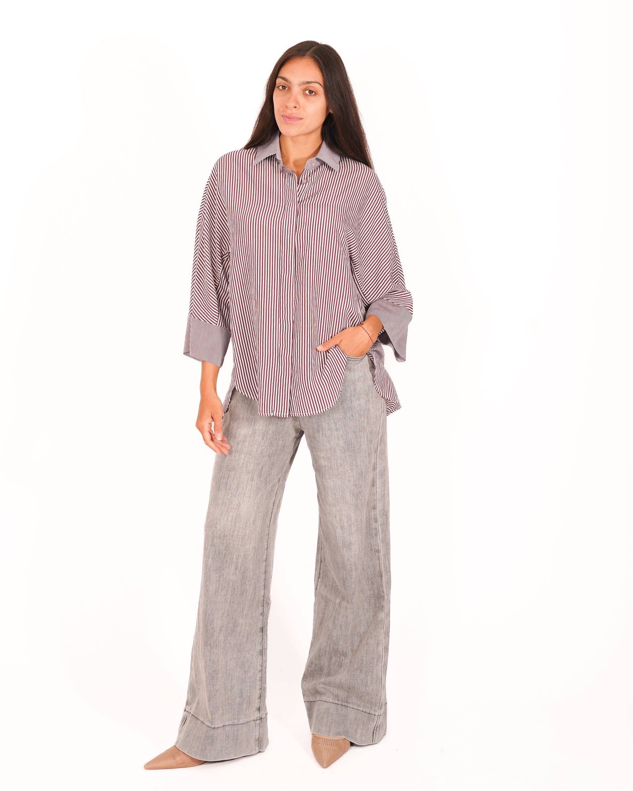 Camicia over rigata - Fausta
