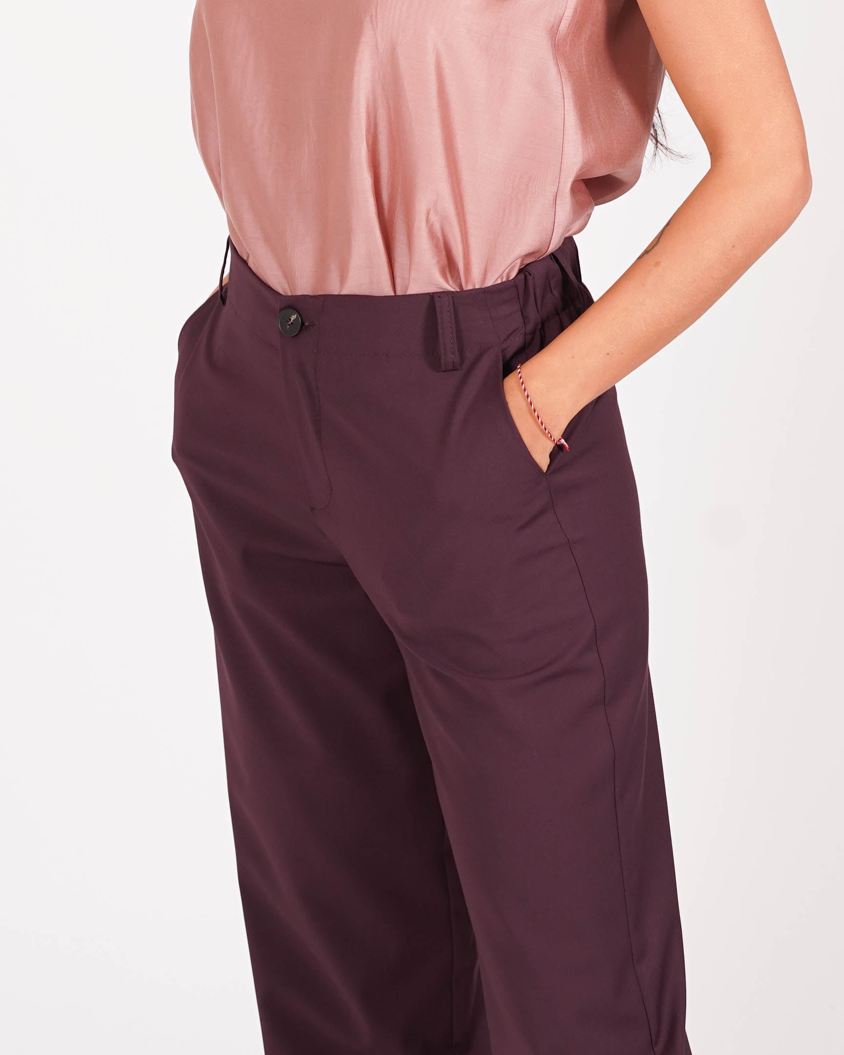 Pantaloni con tasche e bottoncini alla caviglia - Amedea
