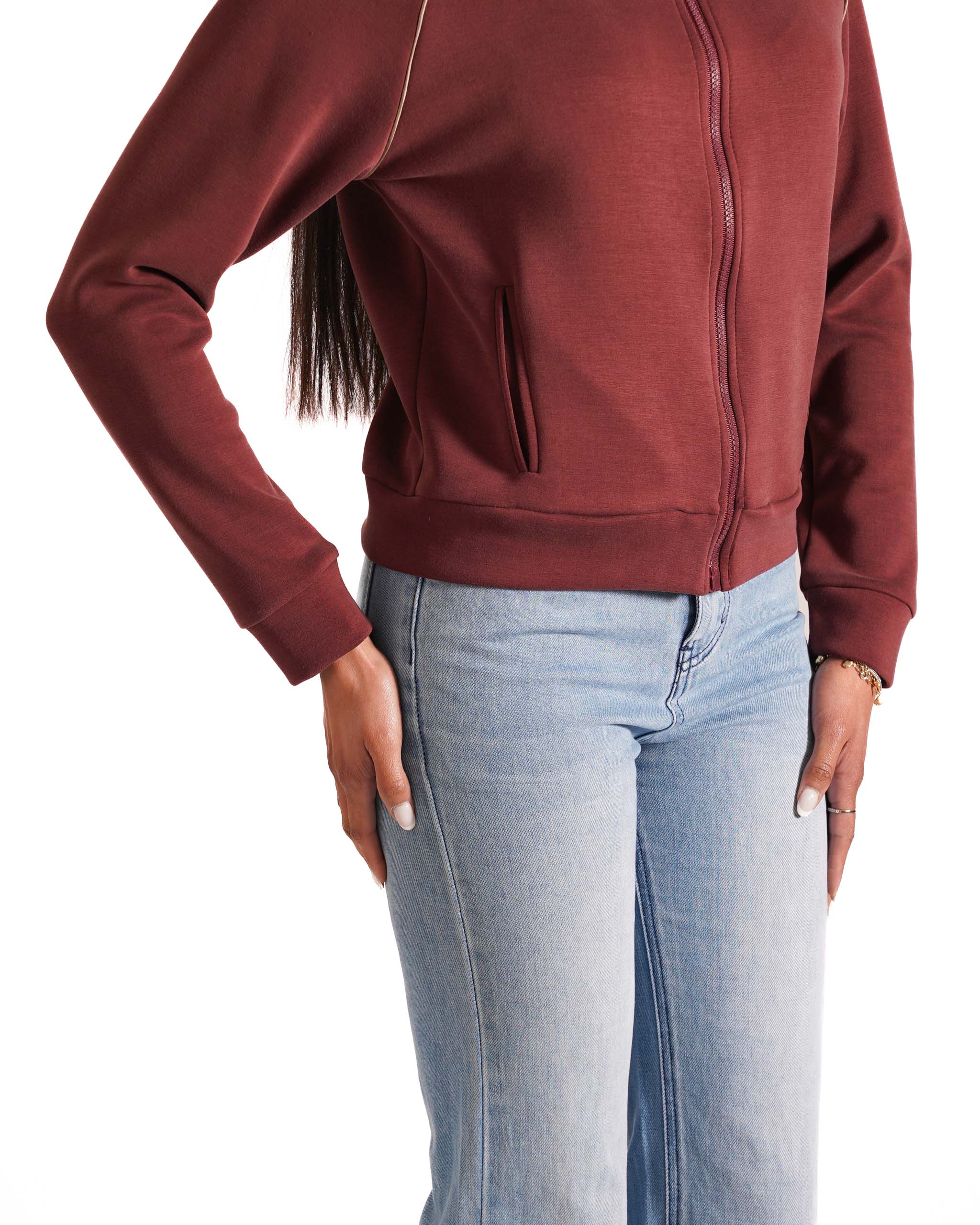 Felpa slim fit con profili in contrasto - Orsola