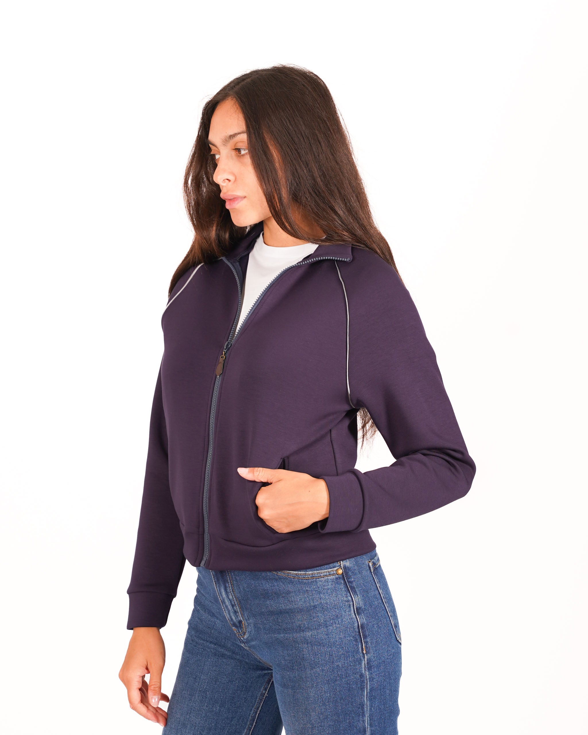Felpa slim fit con profili in contrasto - Orsola
