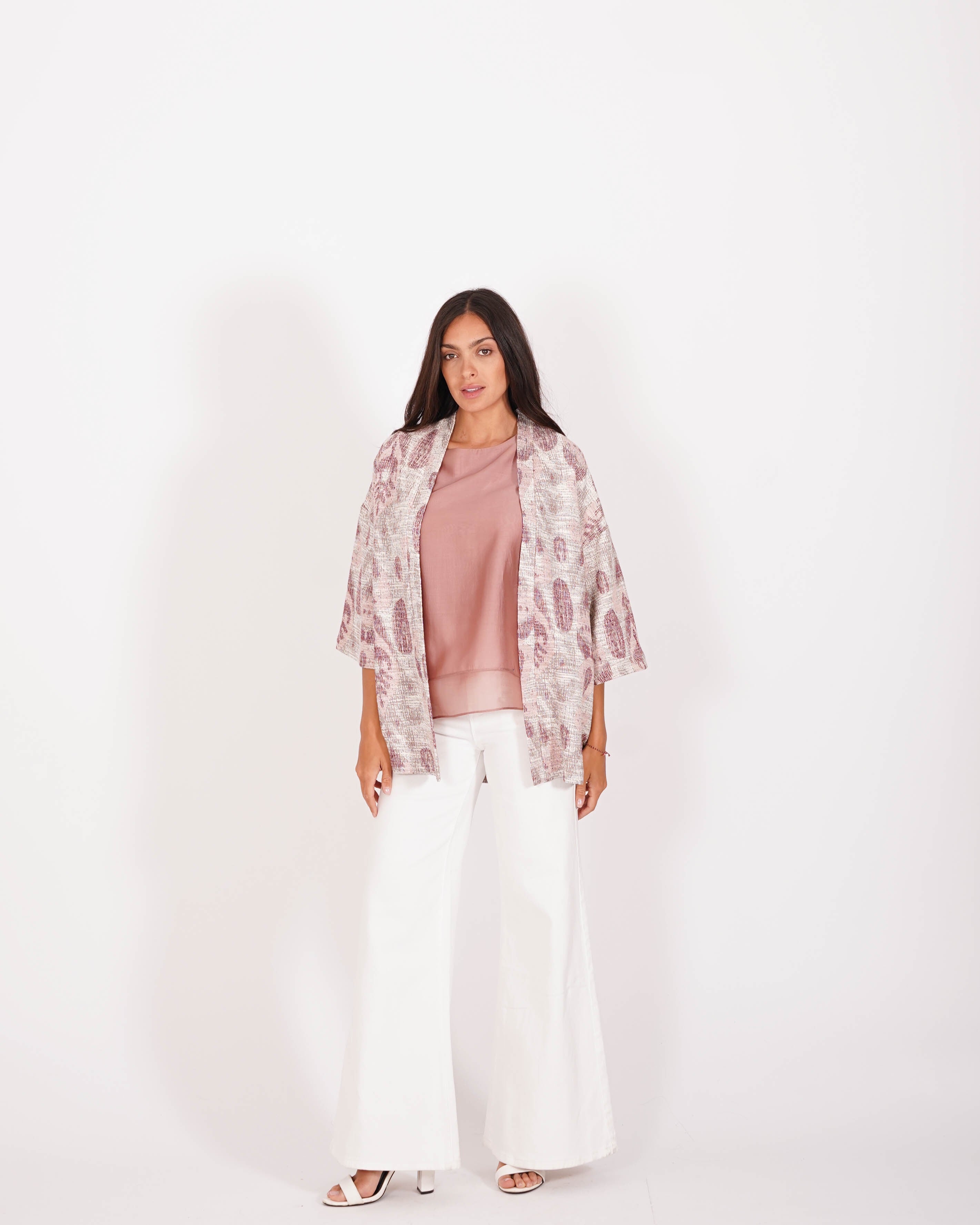 Kimono over in tessuto stampato - Lidia