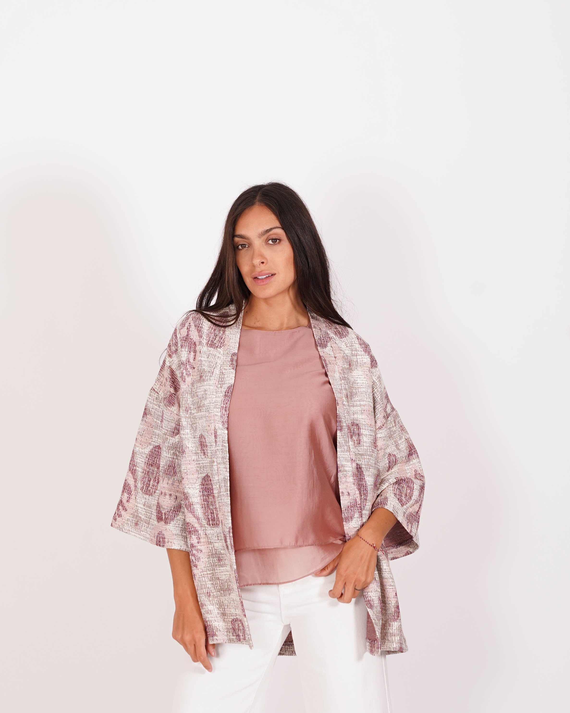 Kimono over in tessuto stampato - Lidia