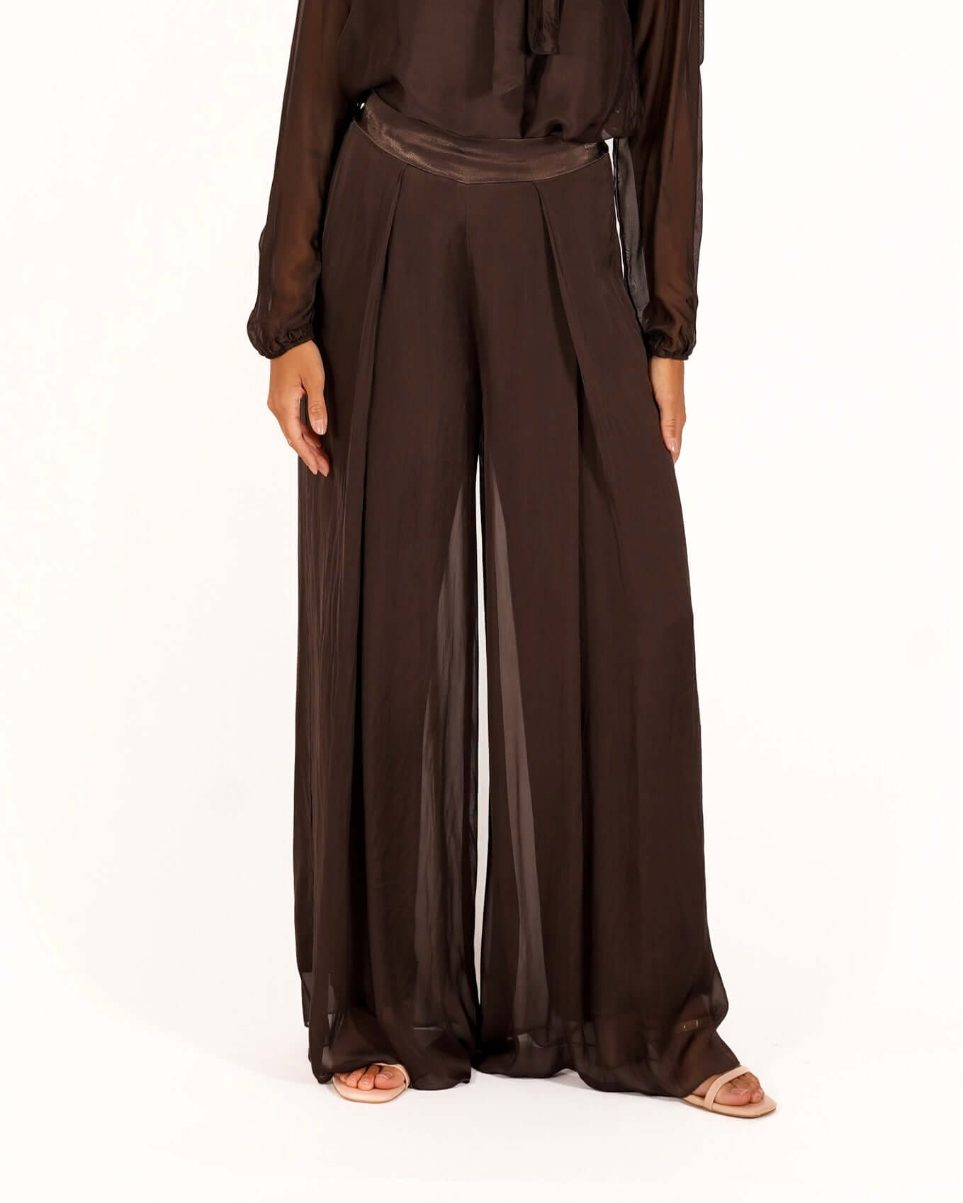 Pantaloni con bustino in misto seta - Ostuni