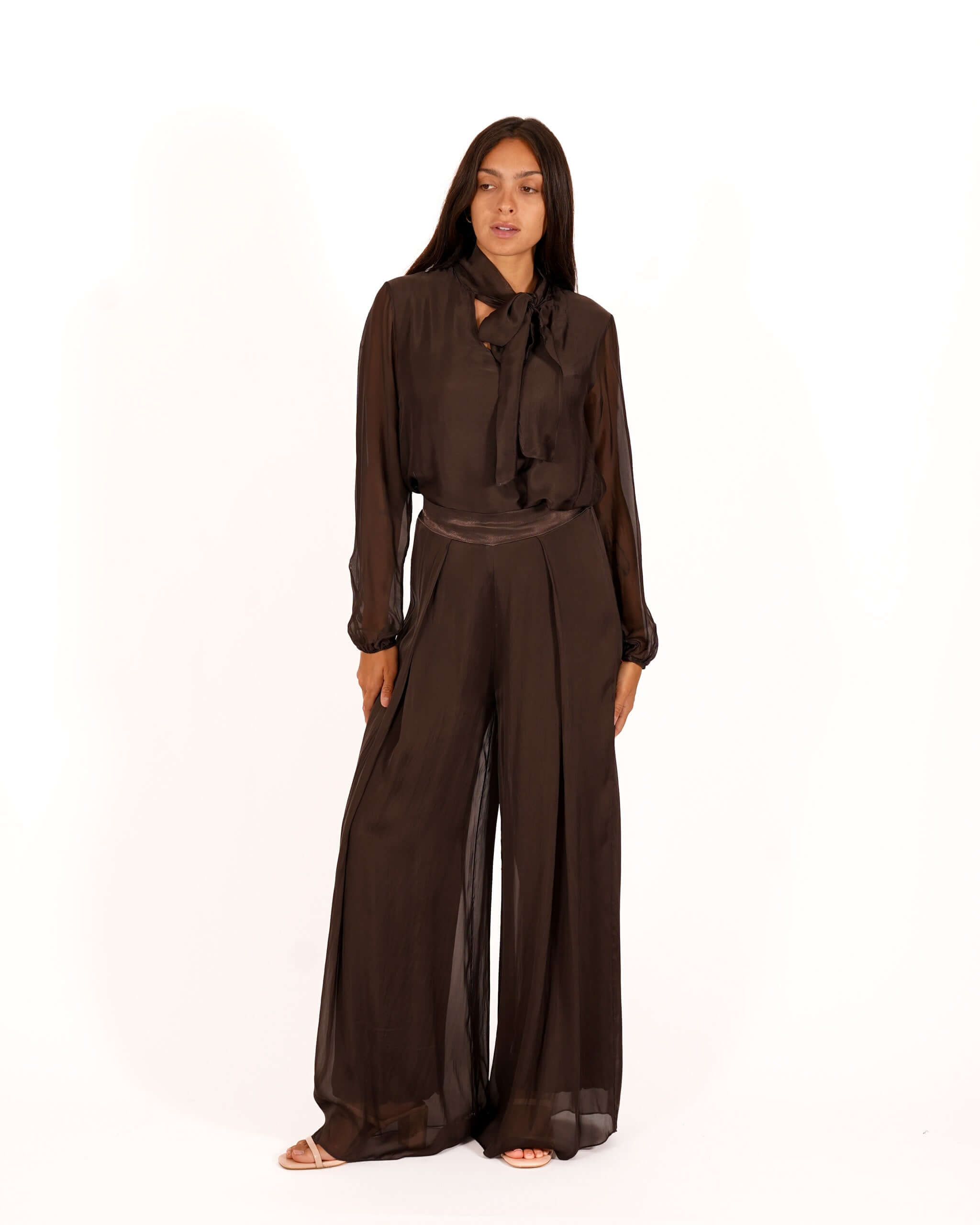 Pantaloni con bustino in misto seta - Ostuni