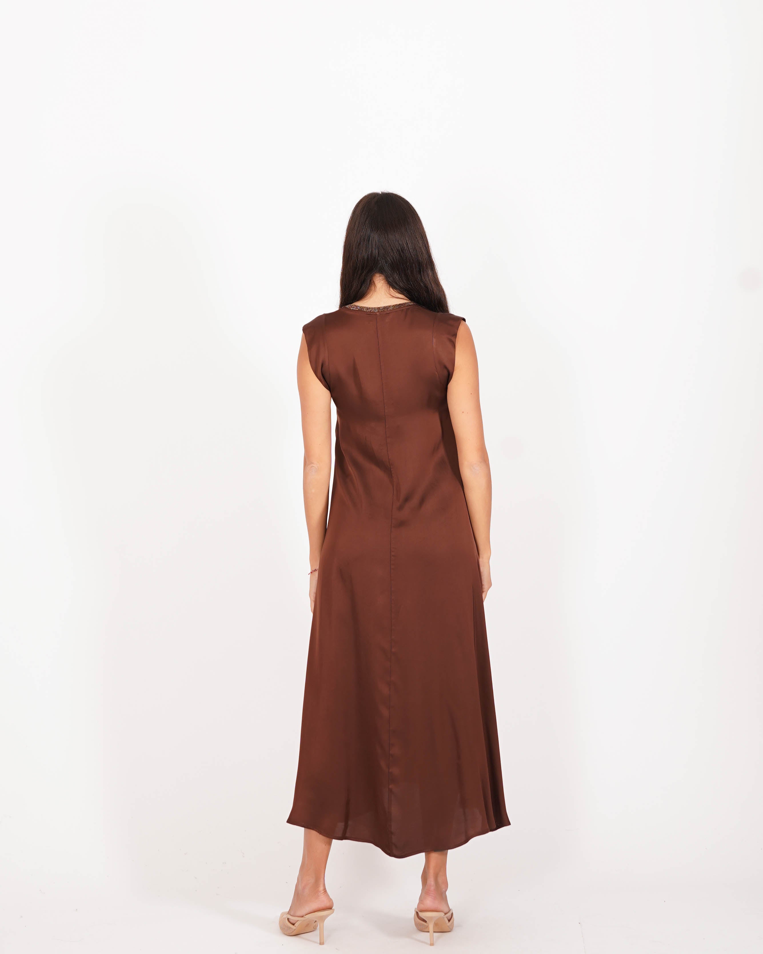Abito scollo a v con inserti in lurex - Leonardo