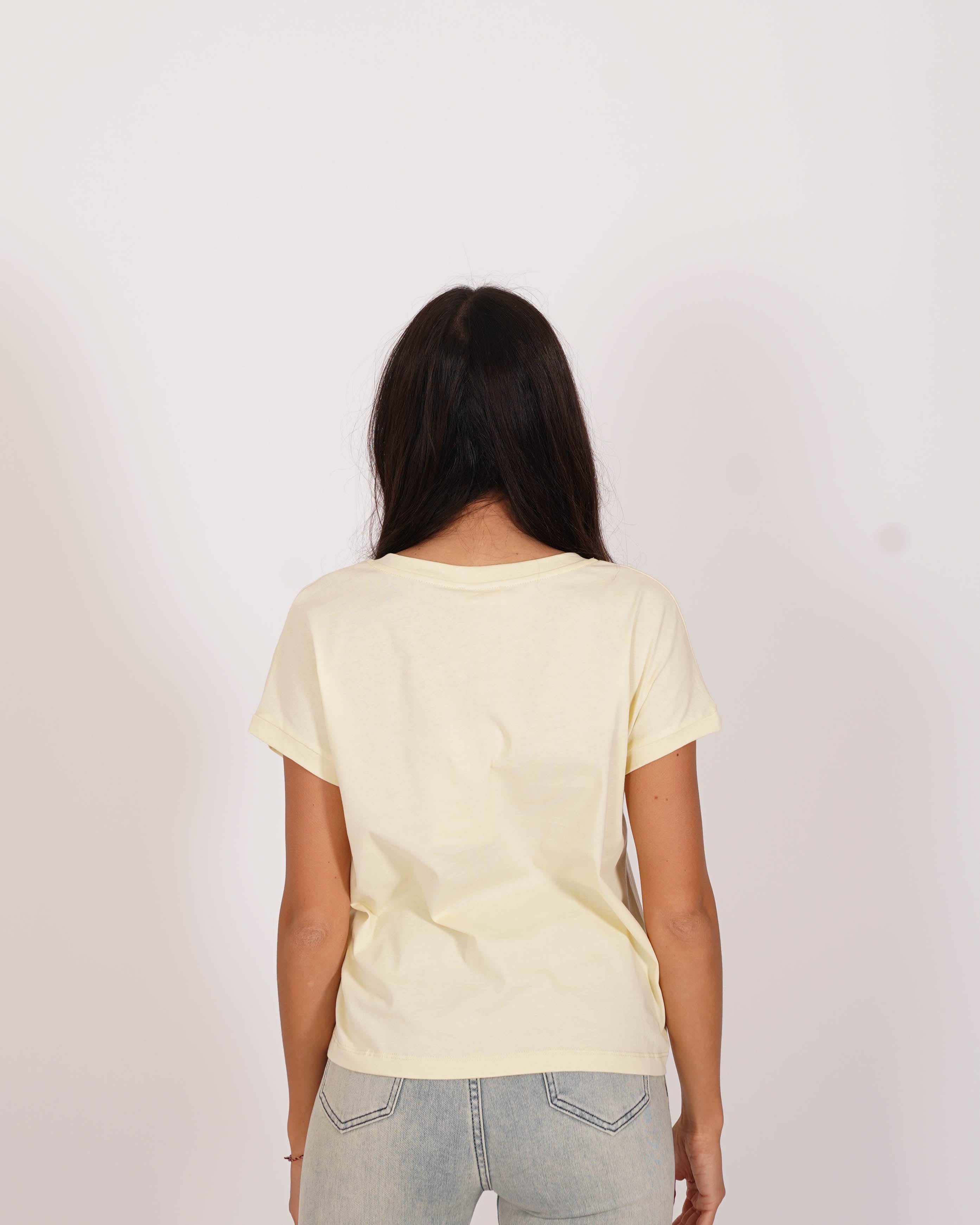 Shirt scollo a v con vestibilità regular in cotone - Costanza