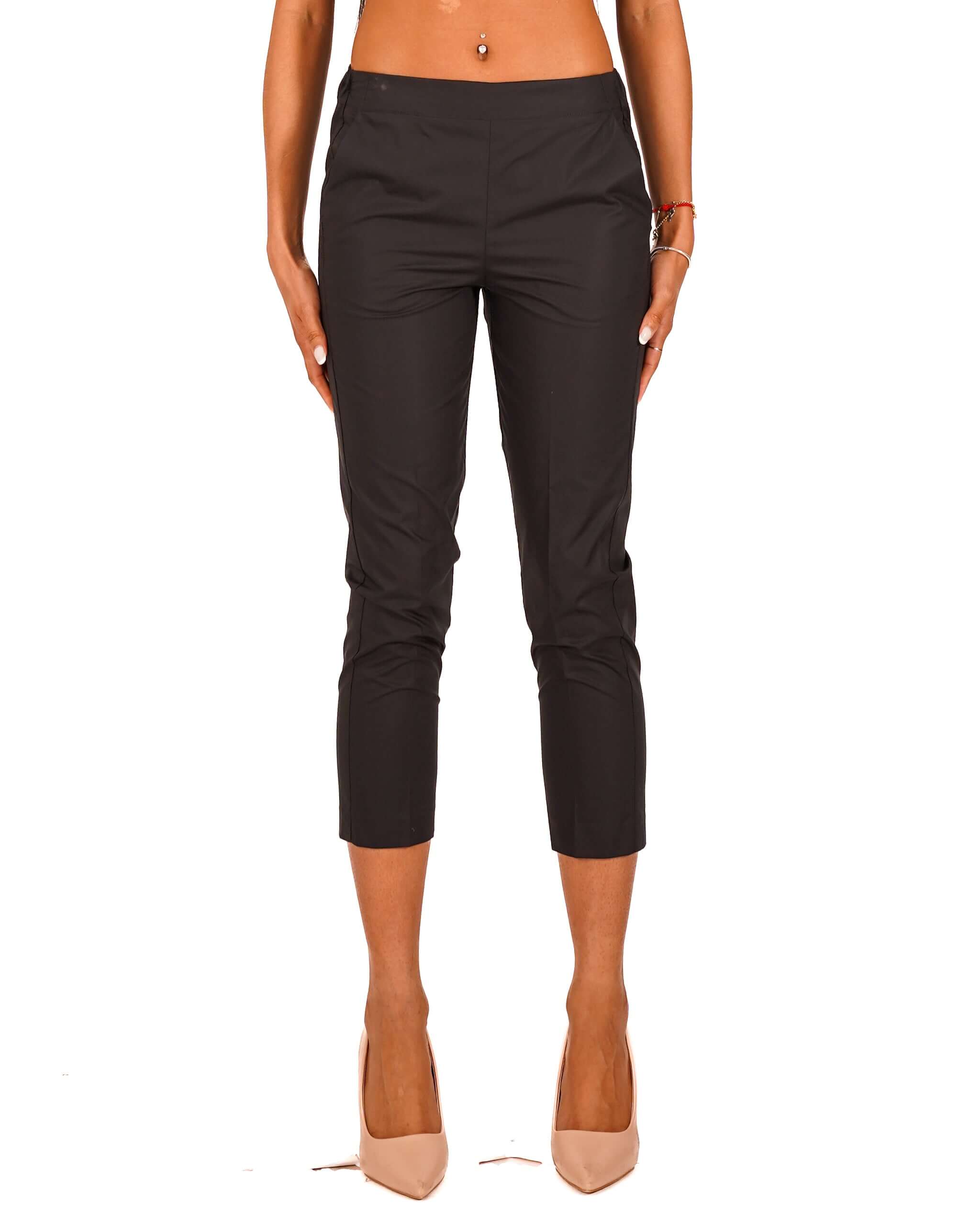 Pantaloni slim fit in tessuto di cotone con tasche ed elastico sul retro - Judas