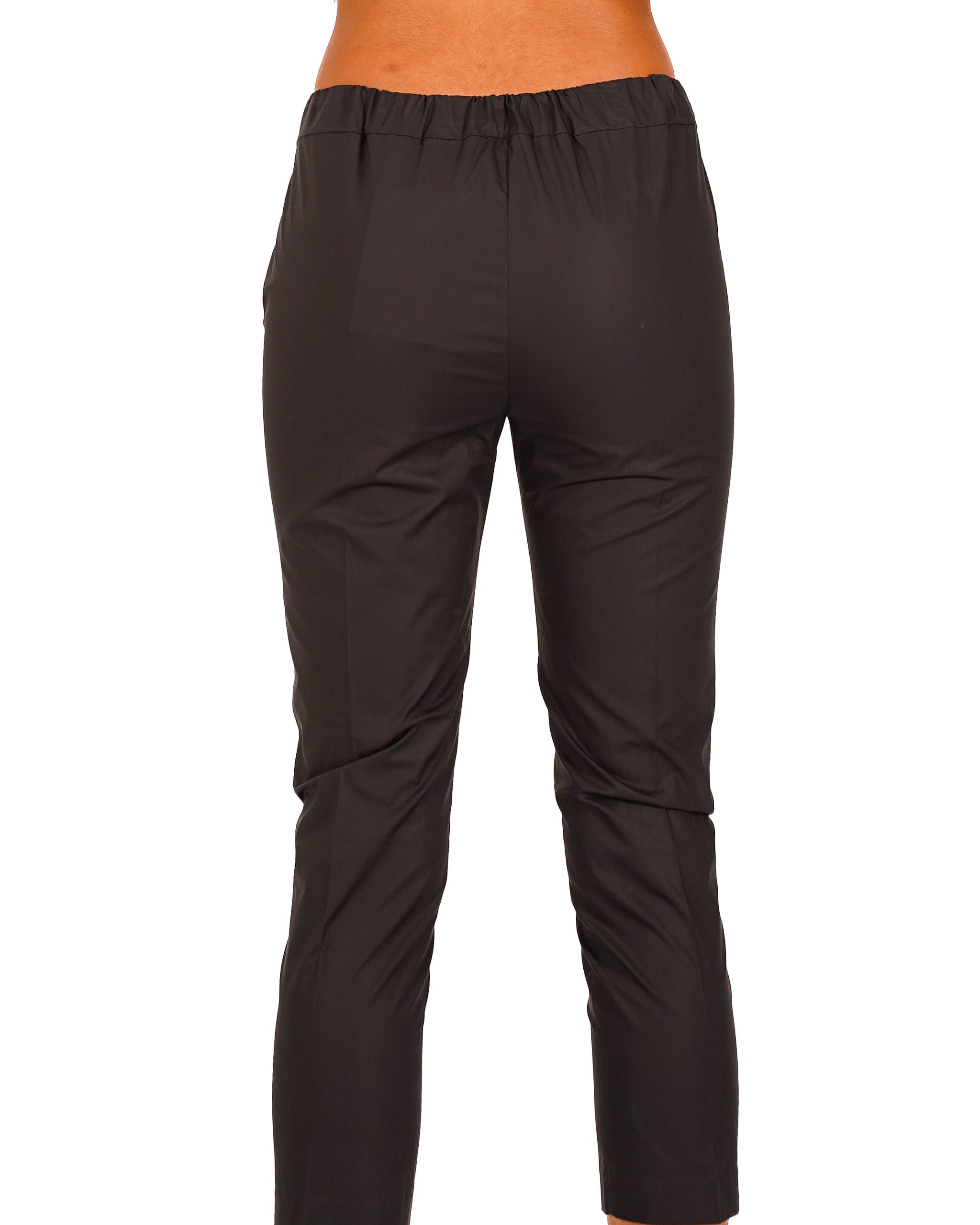 Pantaloni slim fit in tessuto di cotone con tasche ed elastico sul retro - Judas