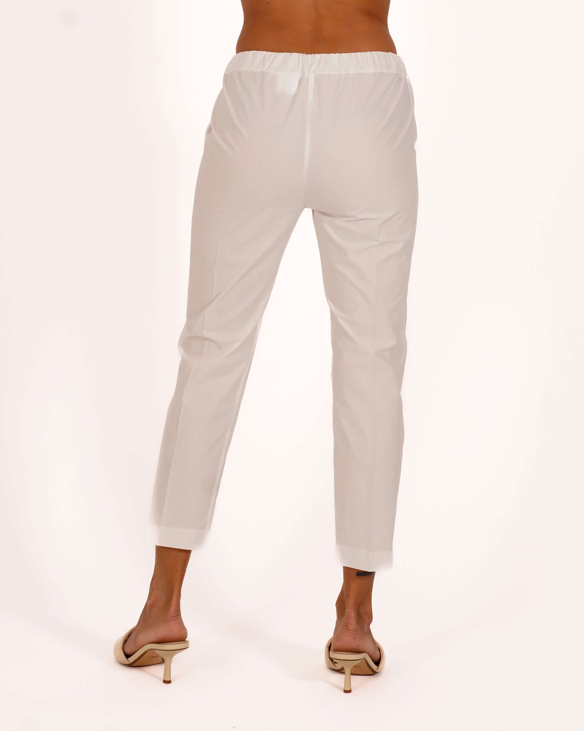 Pantaloni slim fit in tessuto di cotone con tasche ed elastico sul retro - Judas