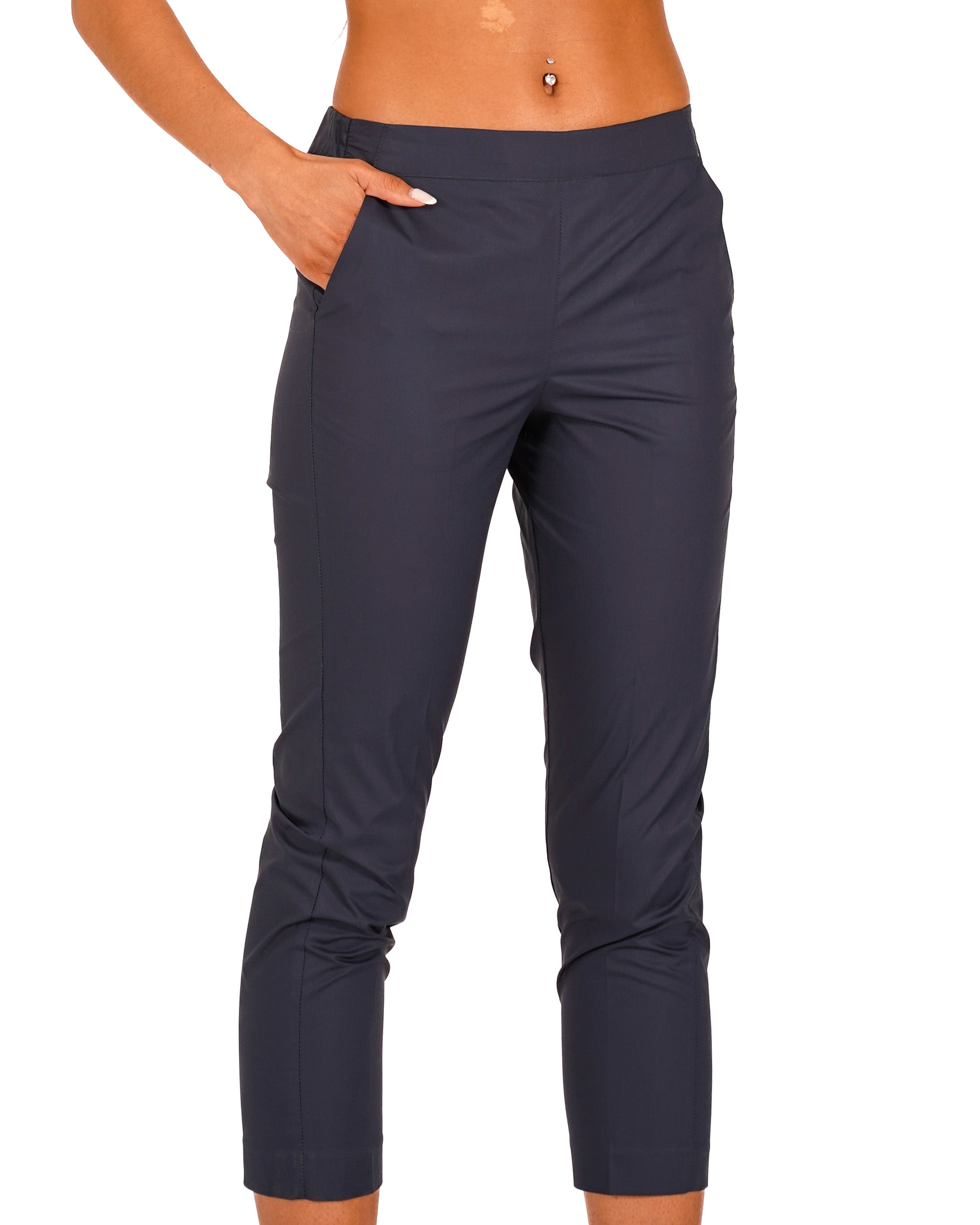Pantaloni slim fit in tessuto di cotone con tasche ed elastico sul retro - Judas